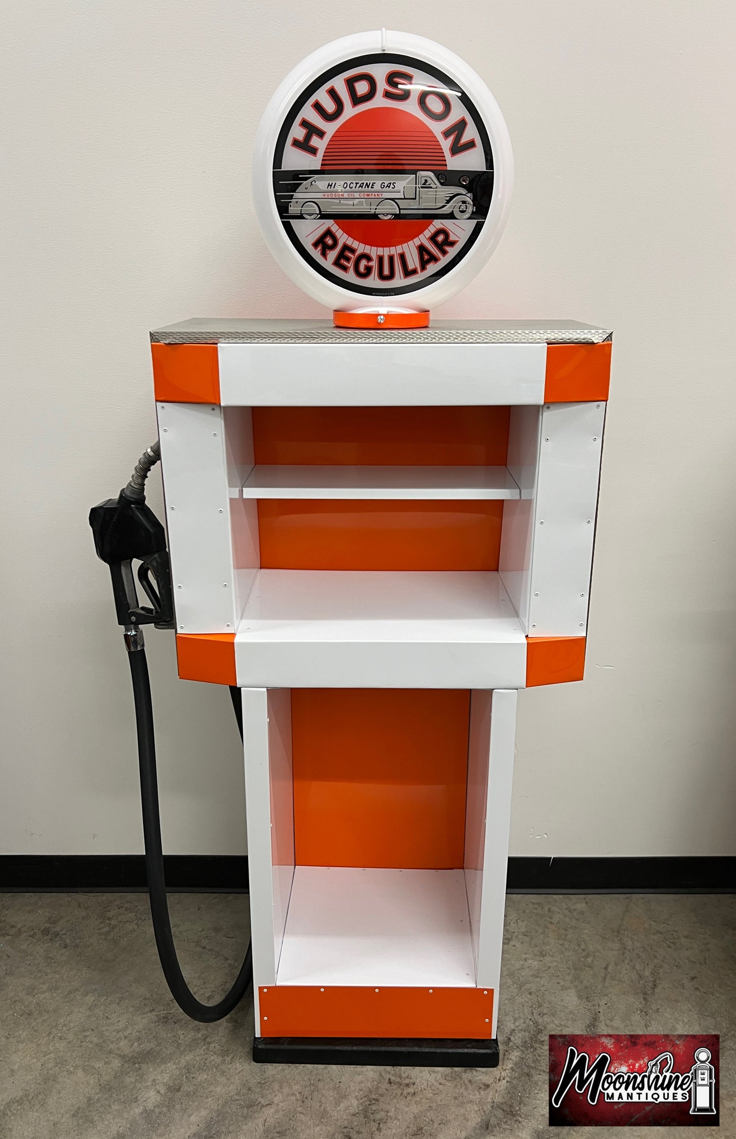 Custom 1960’s HUDSON GASOLINE Tokheim Gas Pump w/ Display Shelves - Free Shipping!