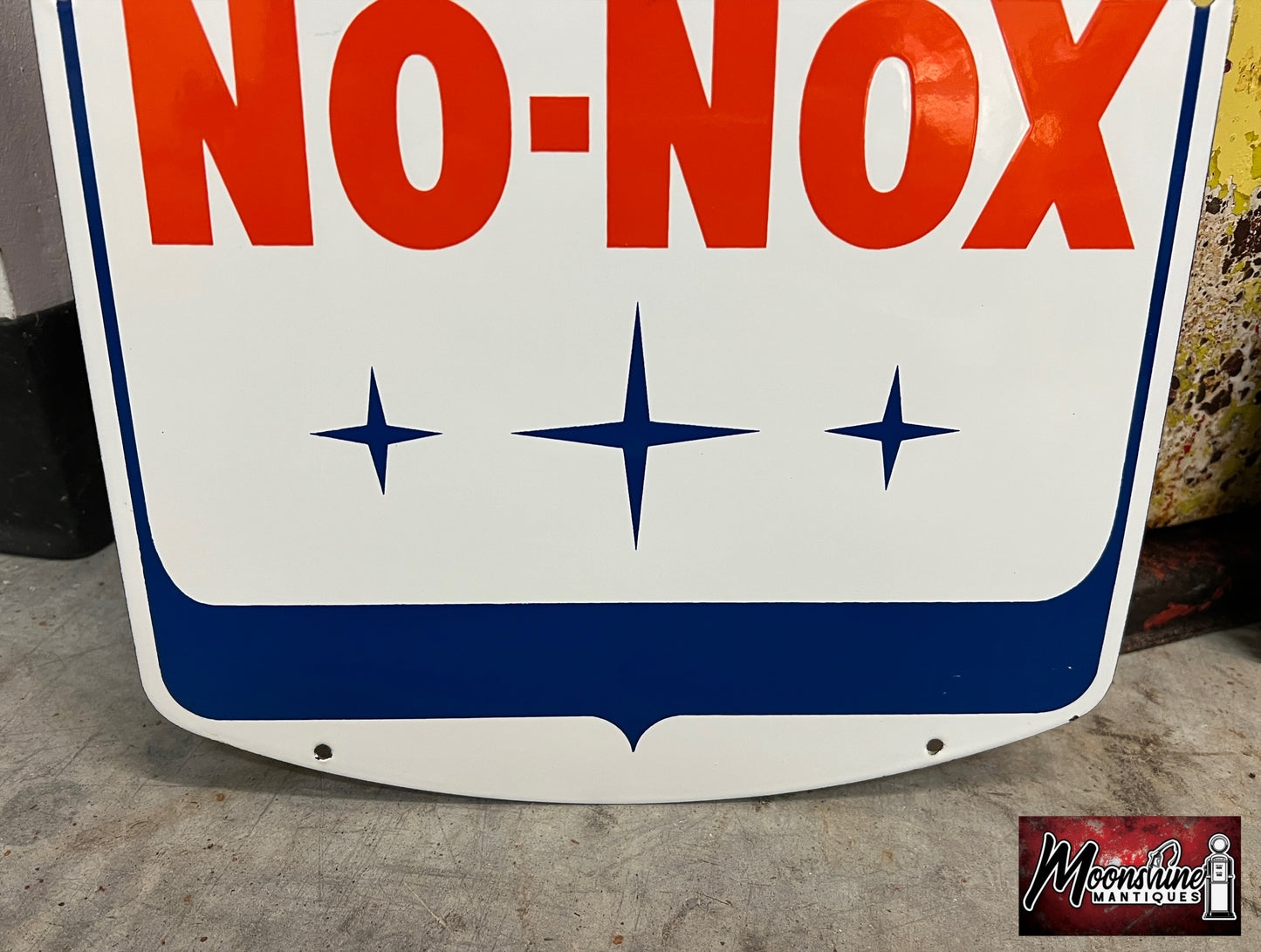 NOS Original 1960’s GULF NO-NOX Porcelain Gas Pump Plate Sign - Free Shipping!