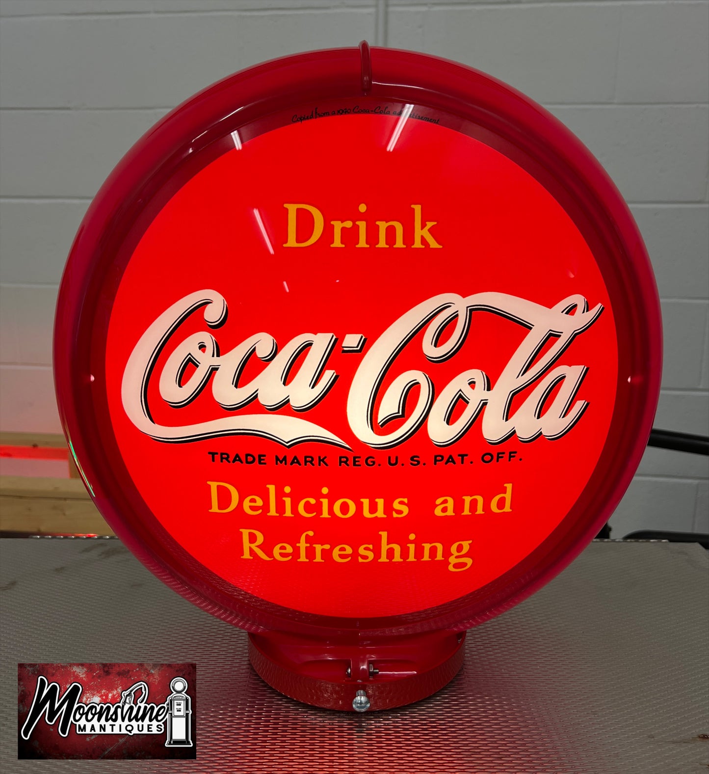 Custom 1960’s COCA COLA Bennett Gas Pump w/ Display Shelves - Free Shipping!