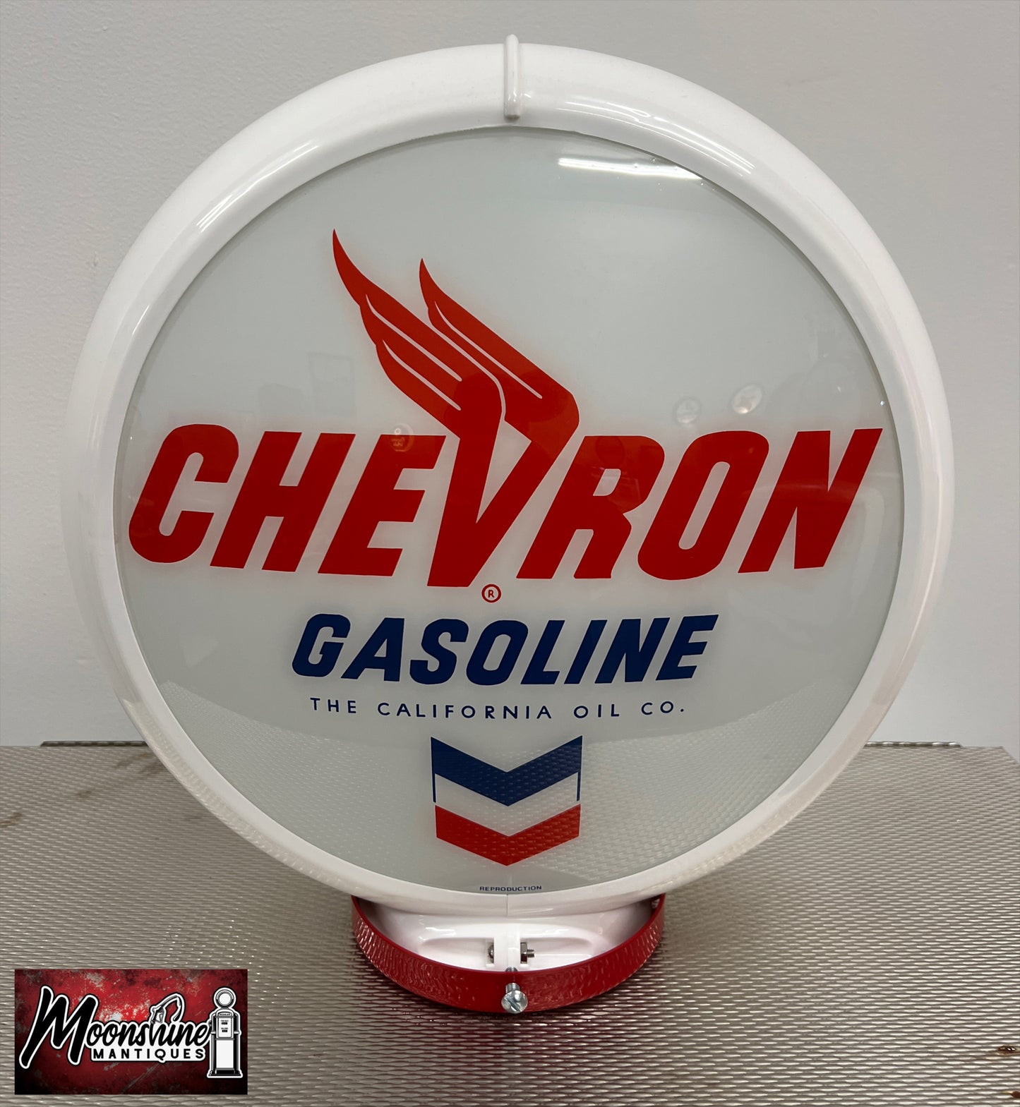 Custom 1960’s CHEVRON GASOLINE Bennett Gas Pump w/ Display Shelves - Free Shipping!