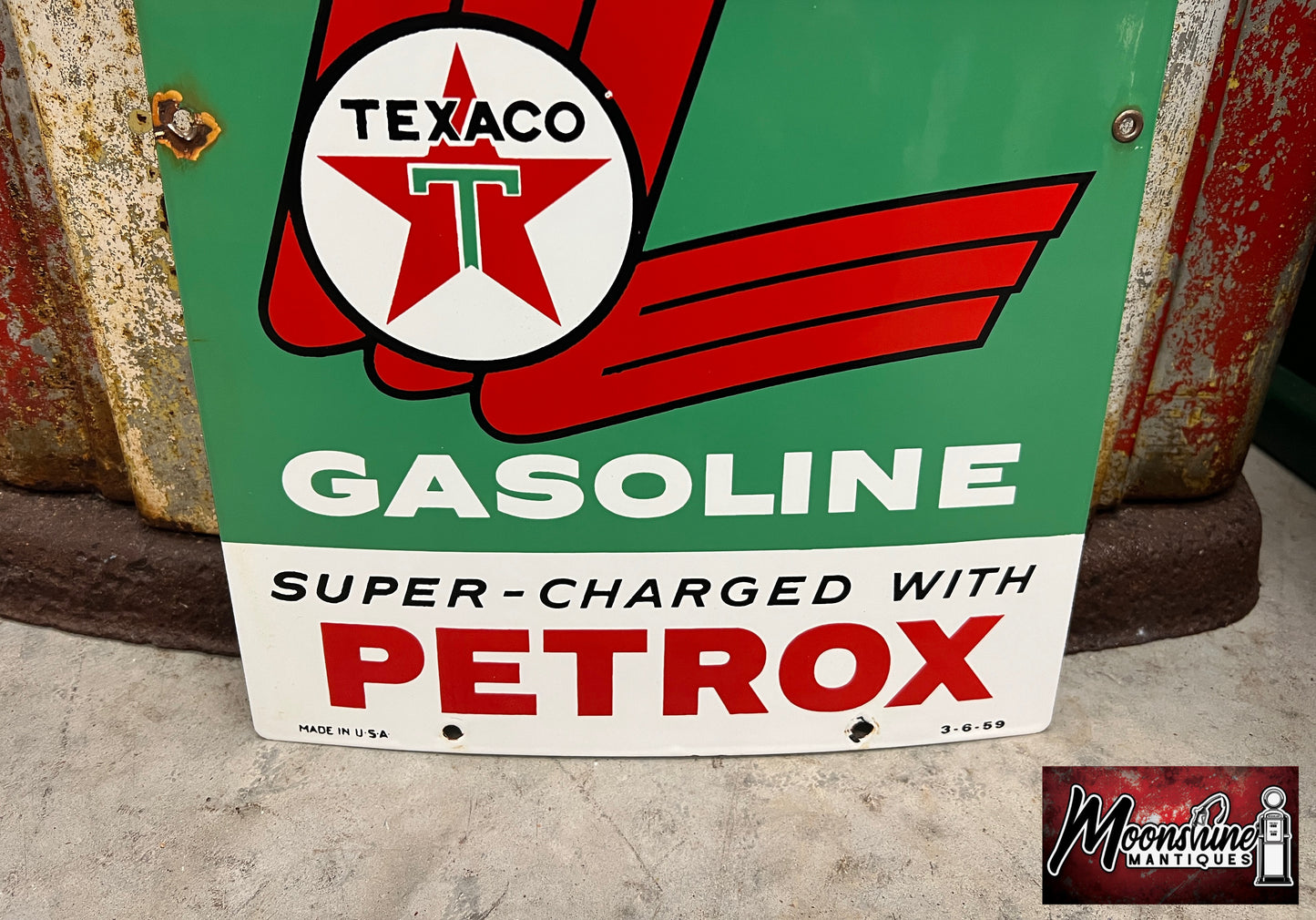 MATCHING PAIR of 1950's TEXACO Sky Chief Porcelain Gas Pump Plate Signs - Free Shipping!