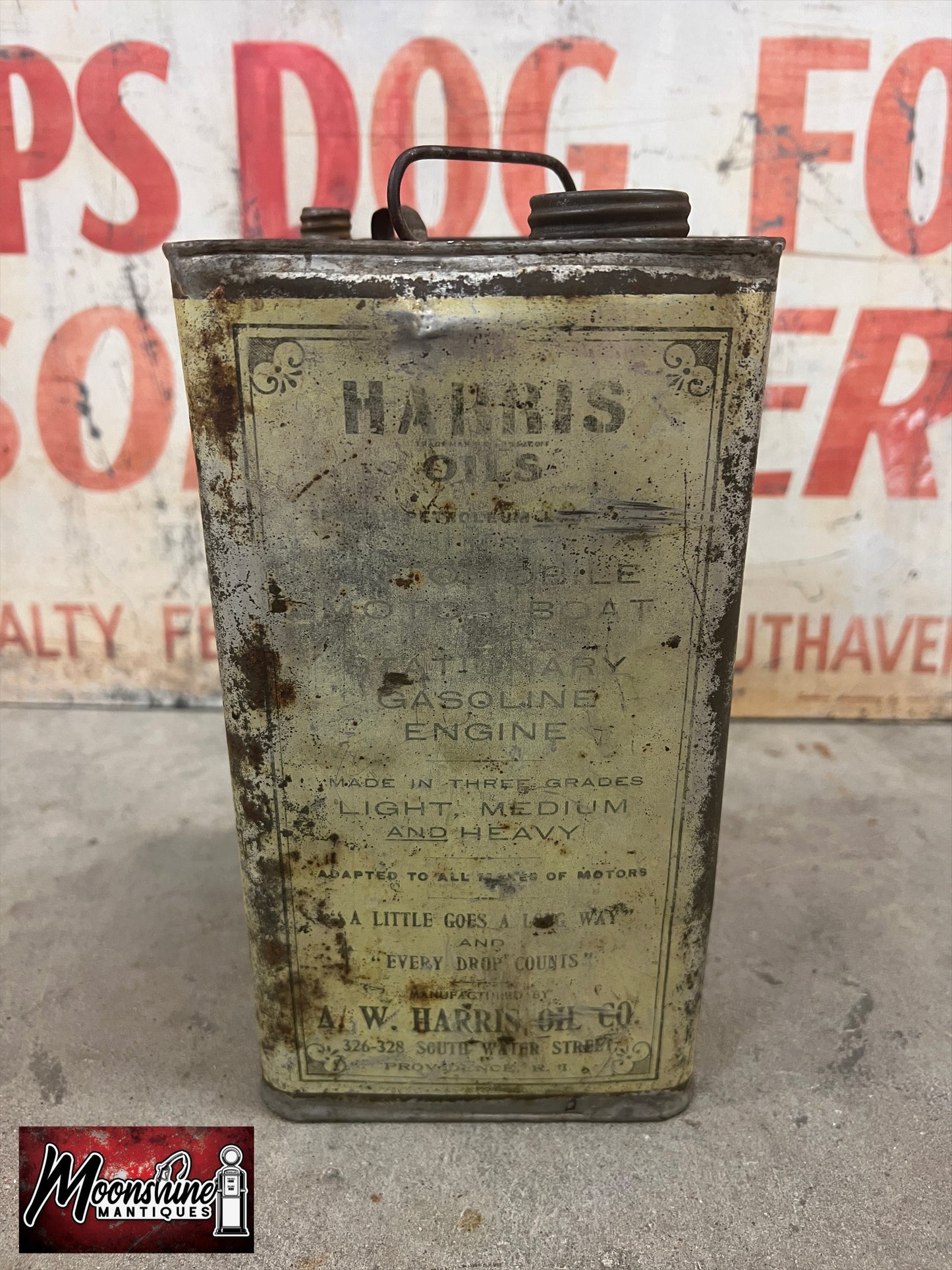 RARE Early 1900's HARRIS Gasoline Engine Cylinder Oil Can - Free Shipping!