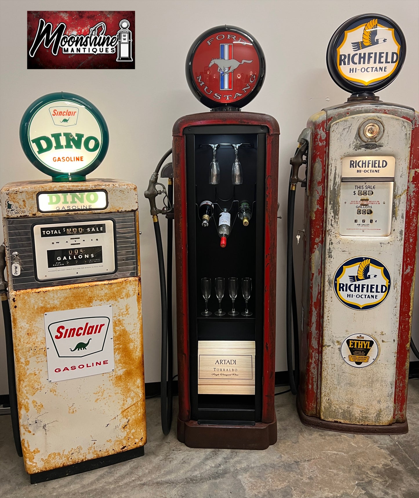 1930’s FORD MUSTANG Gilbarco Gas Pump Wine Cabinet - Home / Bar Decor - Free Shipping!
