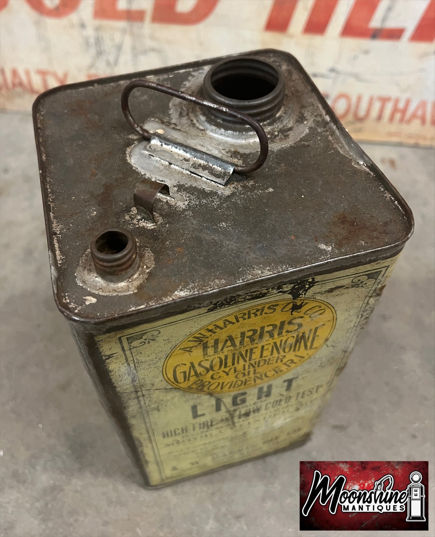 RARE Early 1900's HARRIS Gasoline Engine Cylinder Oil Can - Free Shipping!