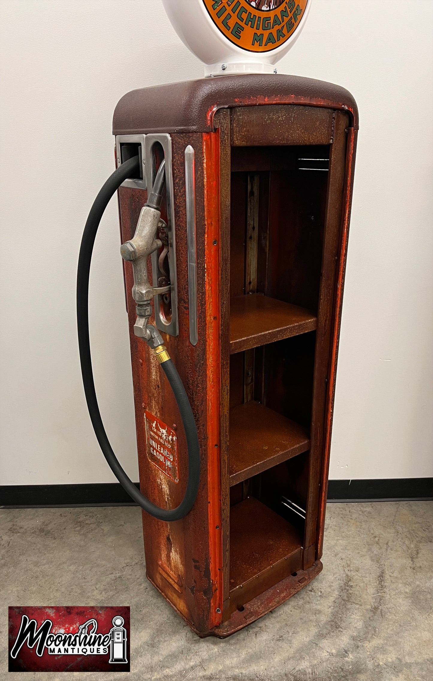 Rustoration 1950’s MUSGO GASOLINE Gilbarco Gas Pump w/ Shelves - Free Shipping!