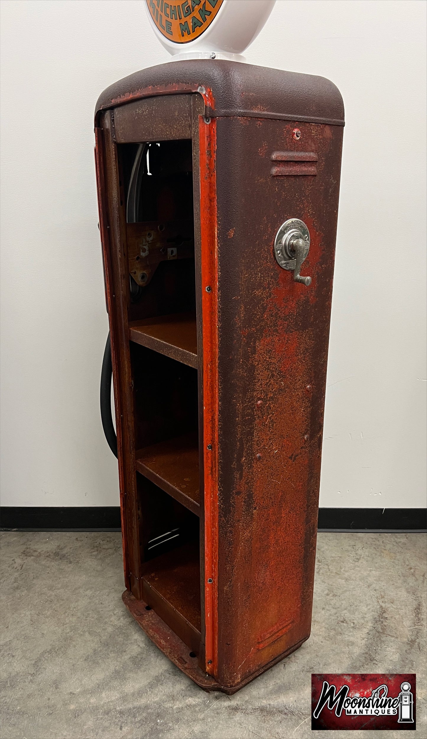 Rustoration 1950’s MUSGO GASOLINE Gilbarco Gas Pump w/ Shelves - Free Shipping!