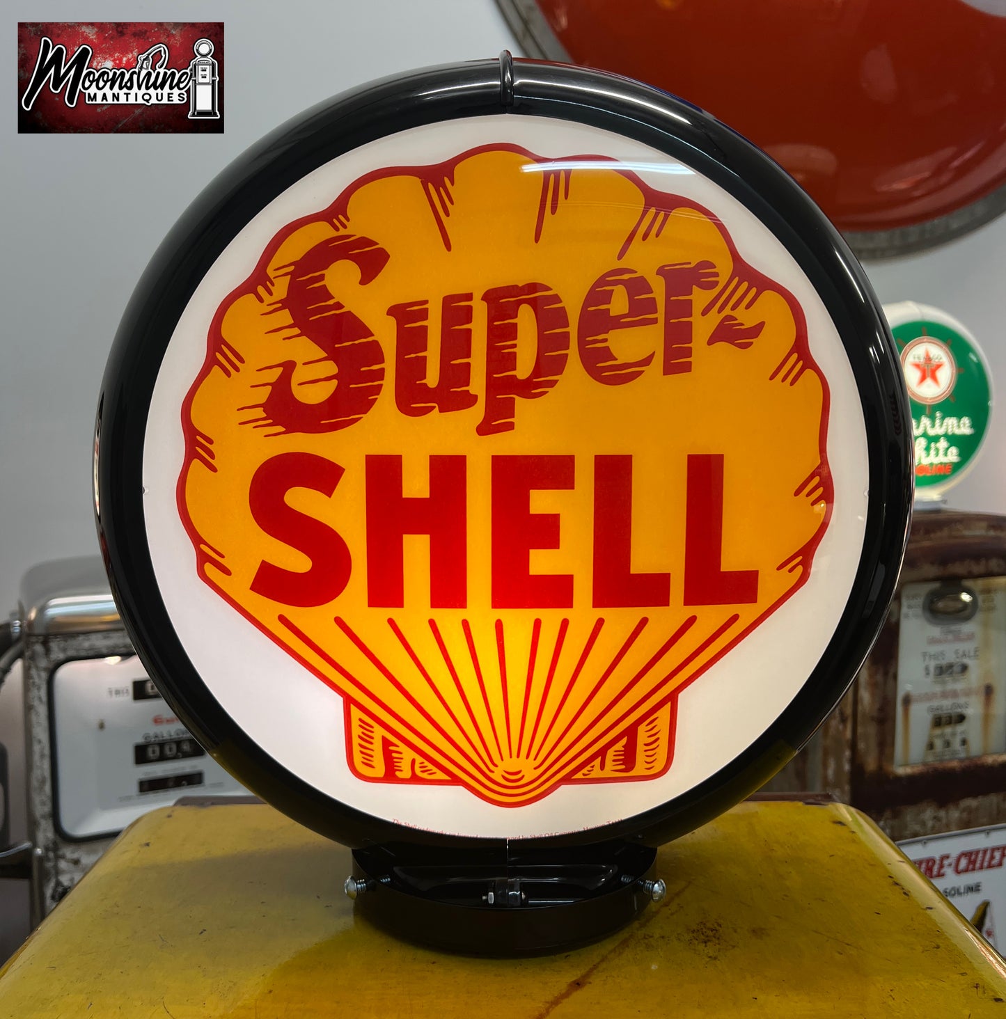Rustoration 1940’s SUPER SHELL Bowser Gas Pump w/ Shelves - Mancave Decor - Free Shipping!