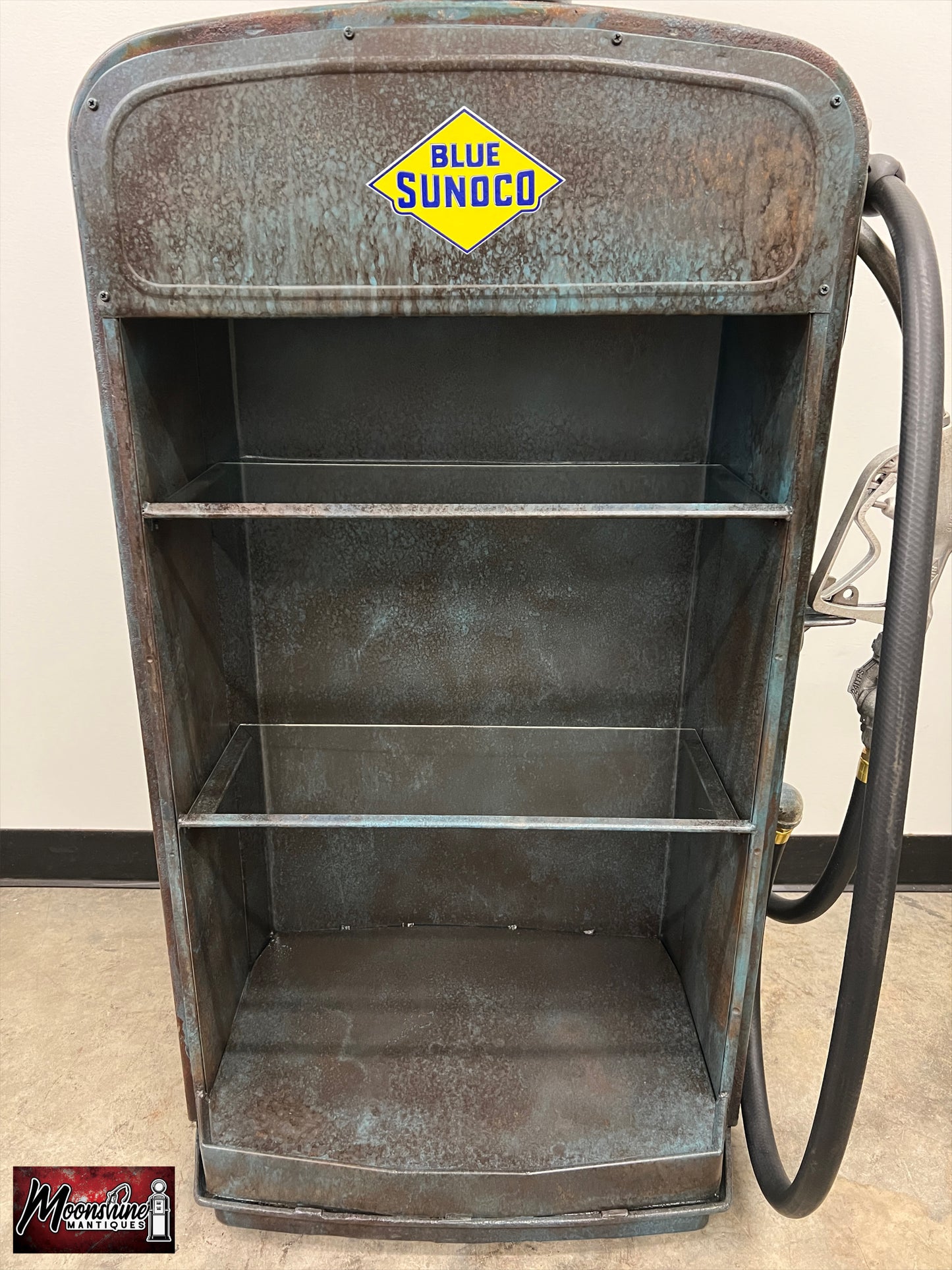 1950’s SUNOCO Gilbarco Gas Pump with Custom Glass Shelves & Bluetooth Speakers - Free Shipping!