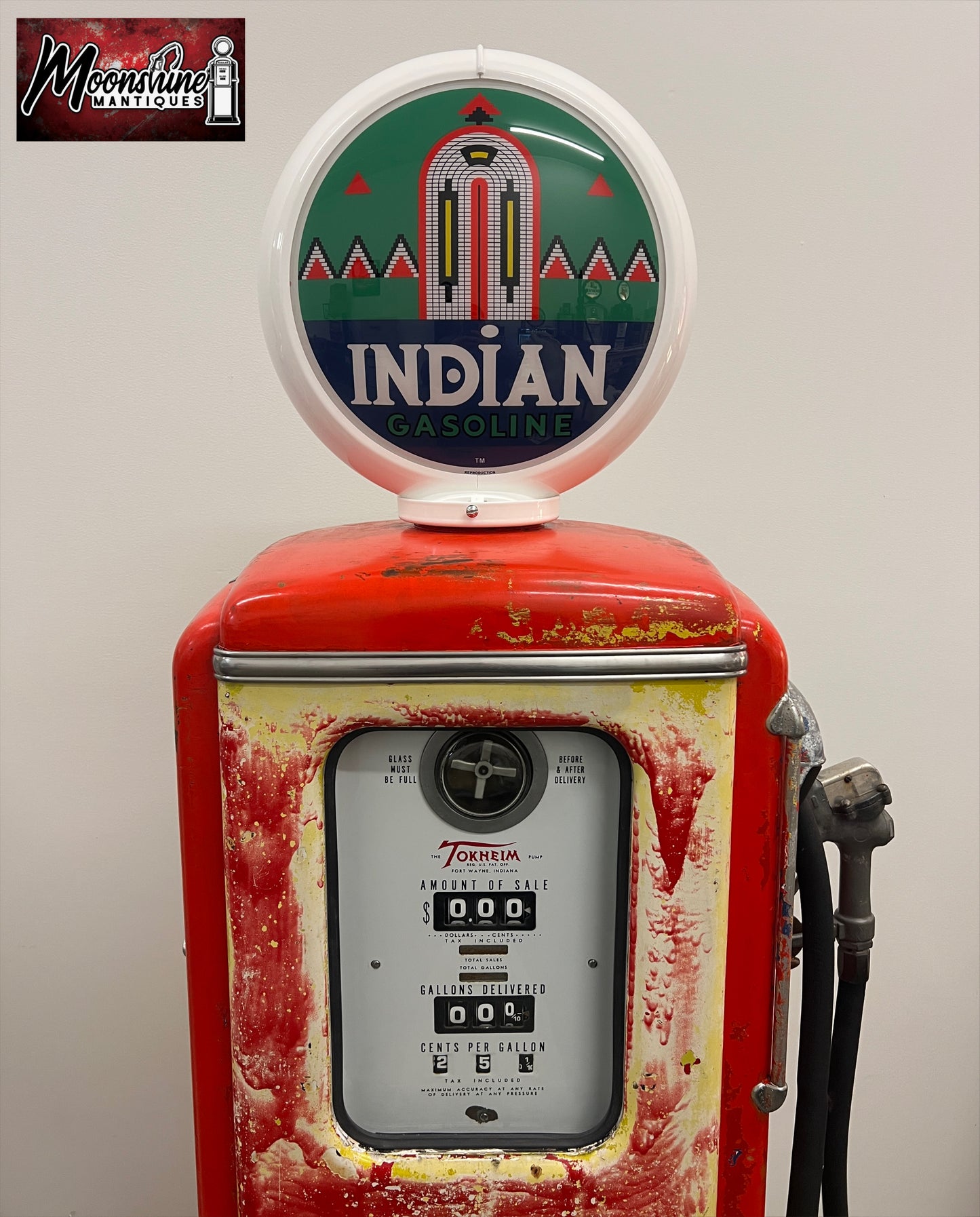 Rustoration 1940’s INDIAN GASOLINE Tokheim 39 Gas Pump - Gas & Oil - Shipping Available!