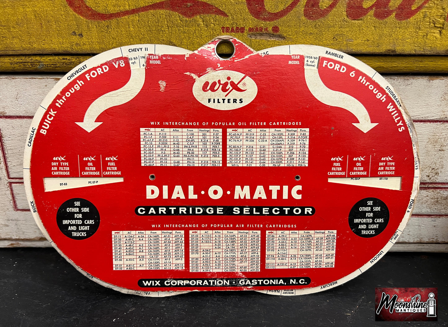 Vtg. 1960's WIX FILTERS Dial-O-Matic Cartridge Selector - Gastonia, NC - Free Shipping!