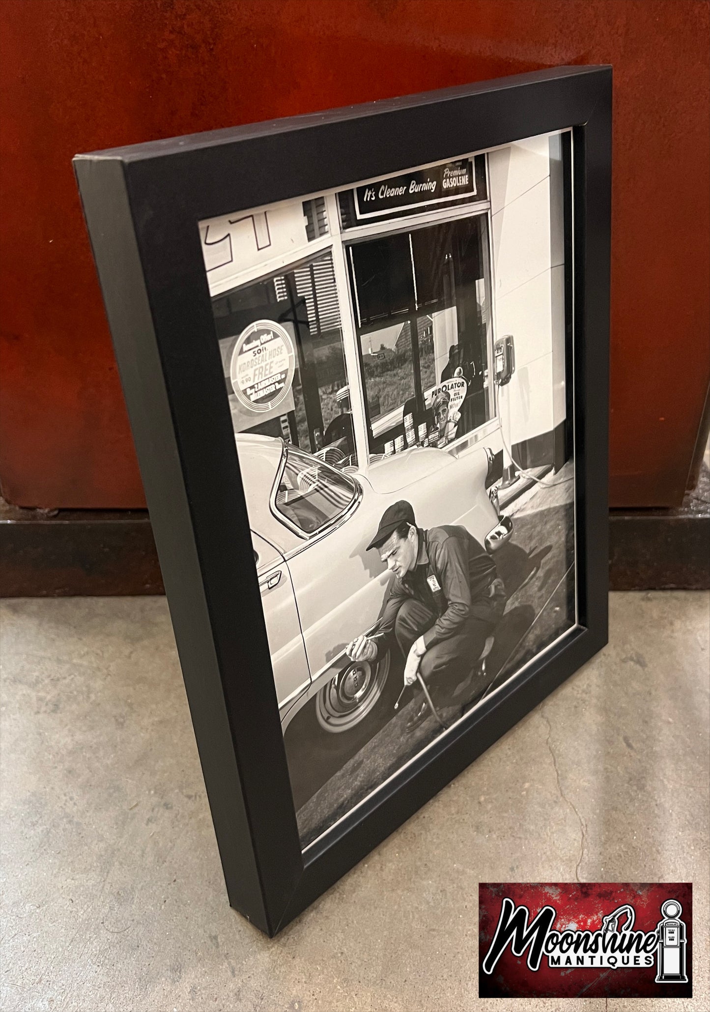 Vtg. Original 1950's CITIES SERVICE STATION Framed Photo - Free Shipping!