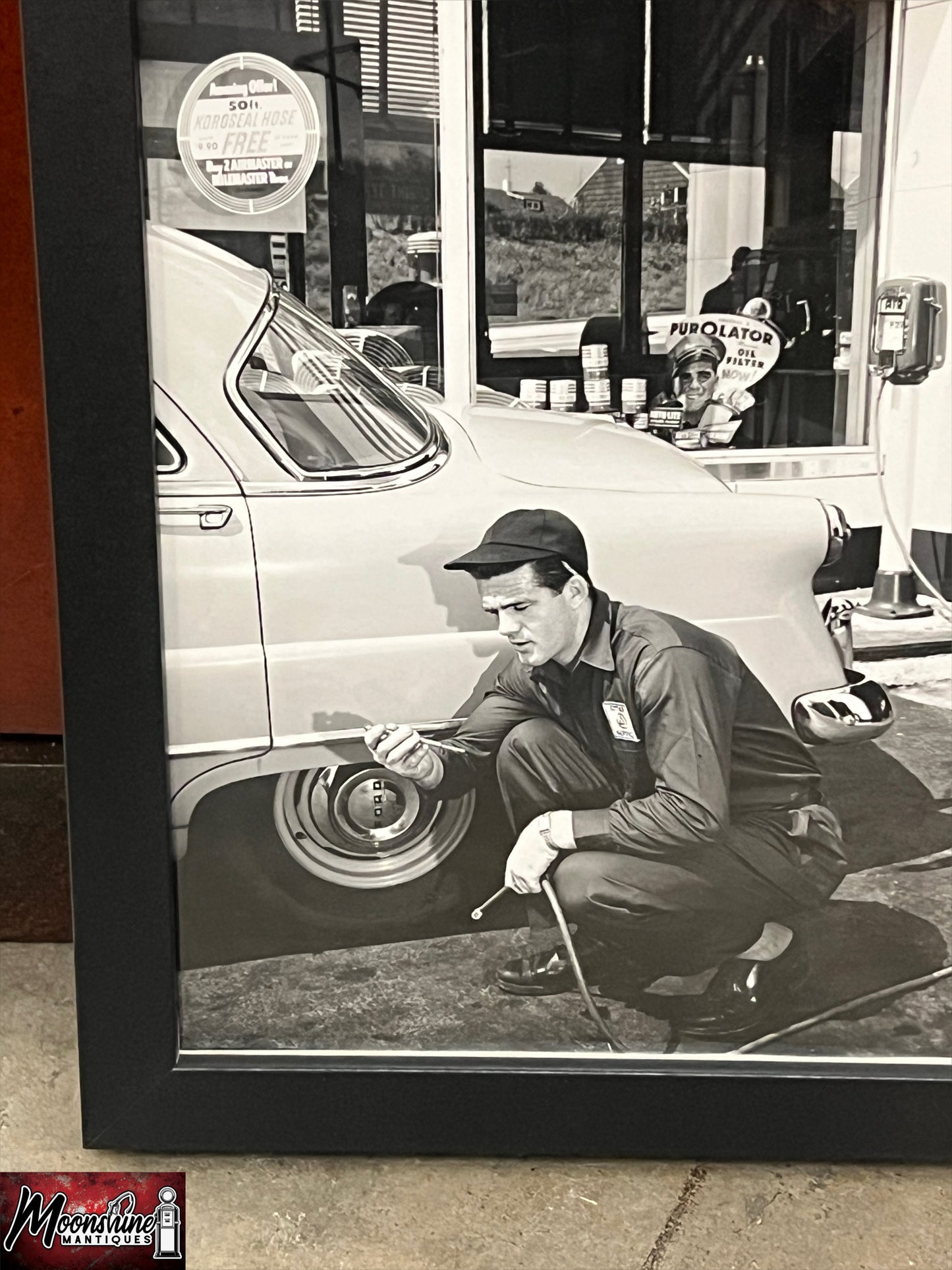 Vtg. Original 1950's CITIES SERVICE STATION Framed Photo - Free Shipping!