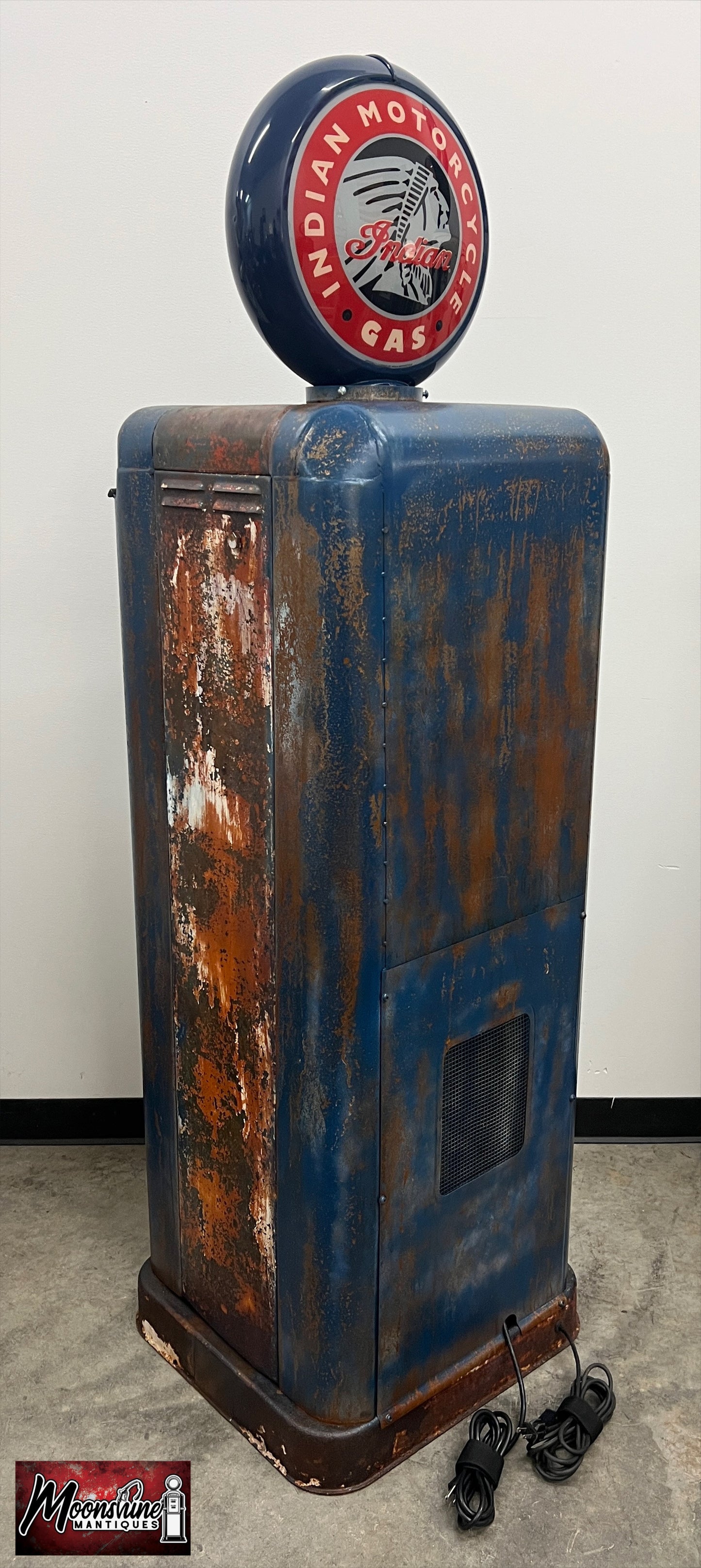 1940’s INDIAN MOTORCYCLE Gas Pump w/ Custom Made Whiskey Bar & Cigar Humidor - Free Shipping!