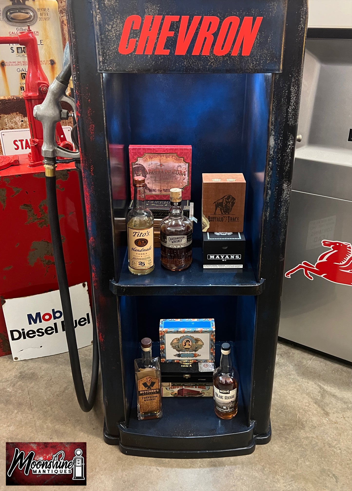 Rustoration 1950’s CHEVRON GASOLINE Tokheim Gas Pump w/ Shelves - Shipping Available!