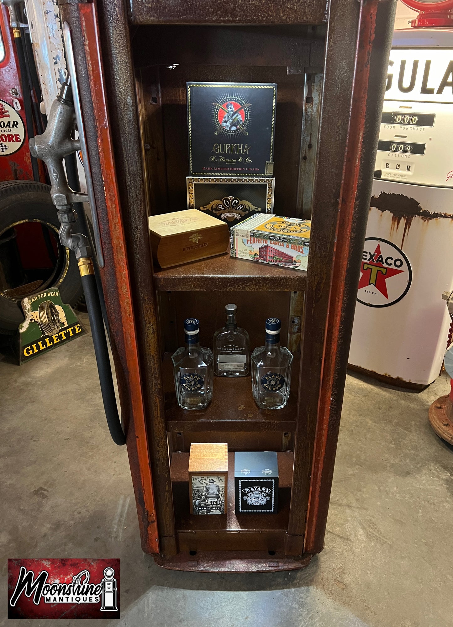 Rustoration 1950’s LION GASOLINE Gilbarco Gas Pump w/ Shelves - Free Shipping!