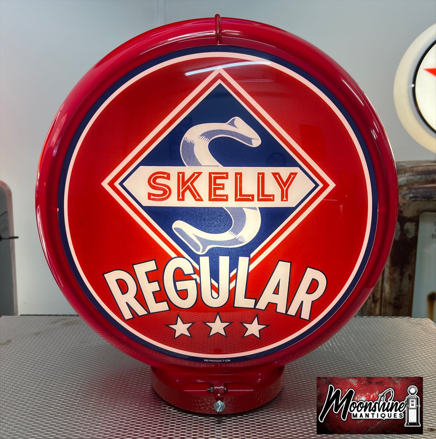 Custom 1960’s SKELLY GASOLINE Bennett Gas Pump w/ Display Shelves - Free Shipping!