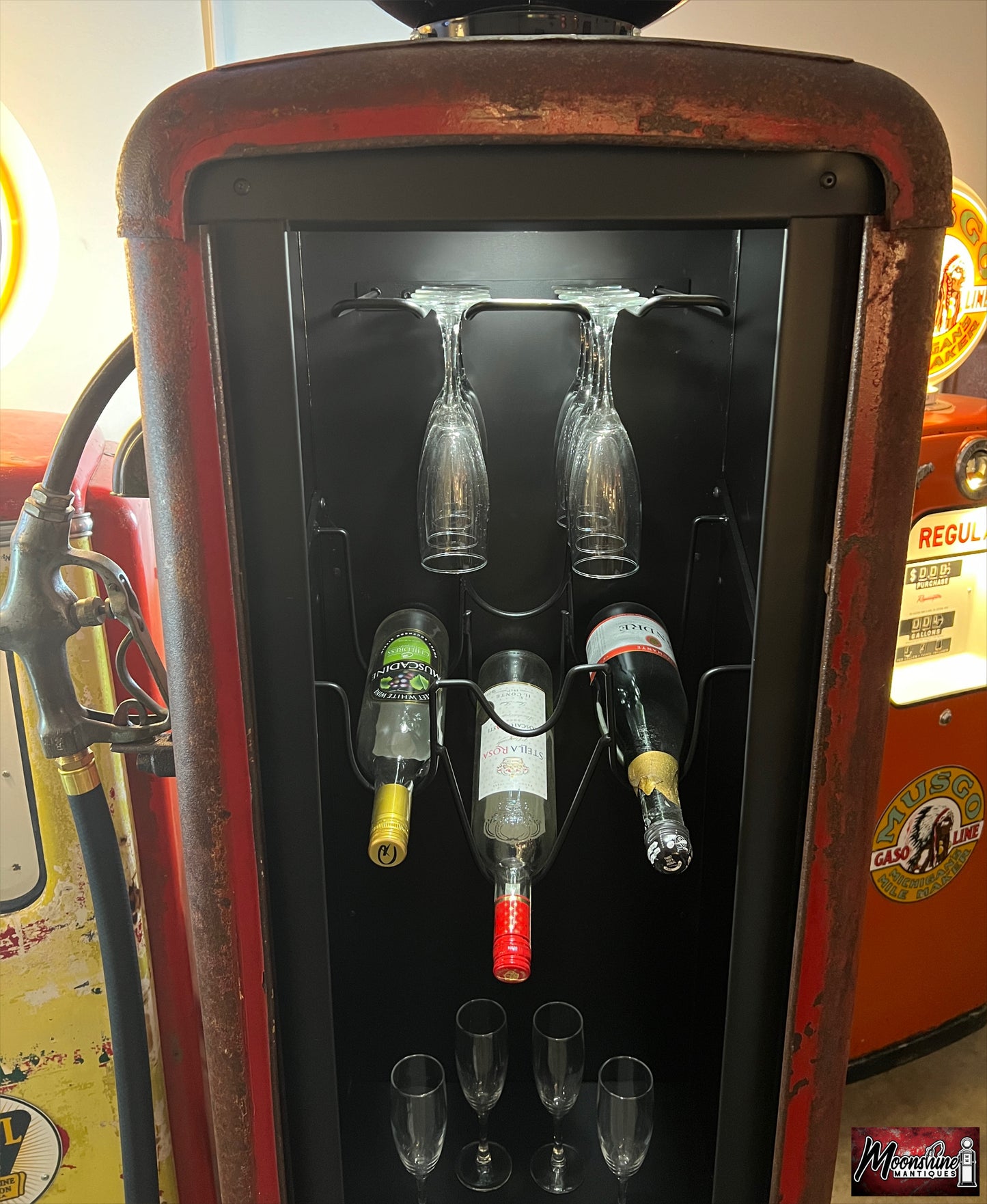 1930’s ROUTE 66 Gilbarco Gas Pump Wine Cabinet - Home / Bar Decor - Free Shipping!