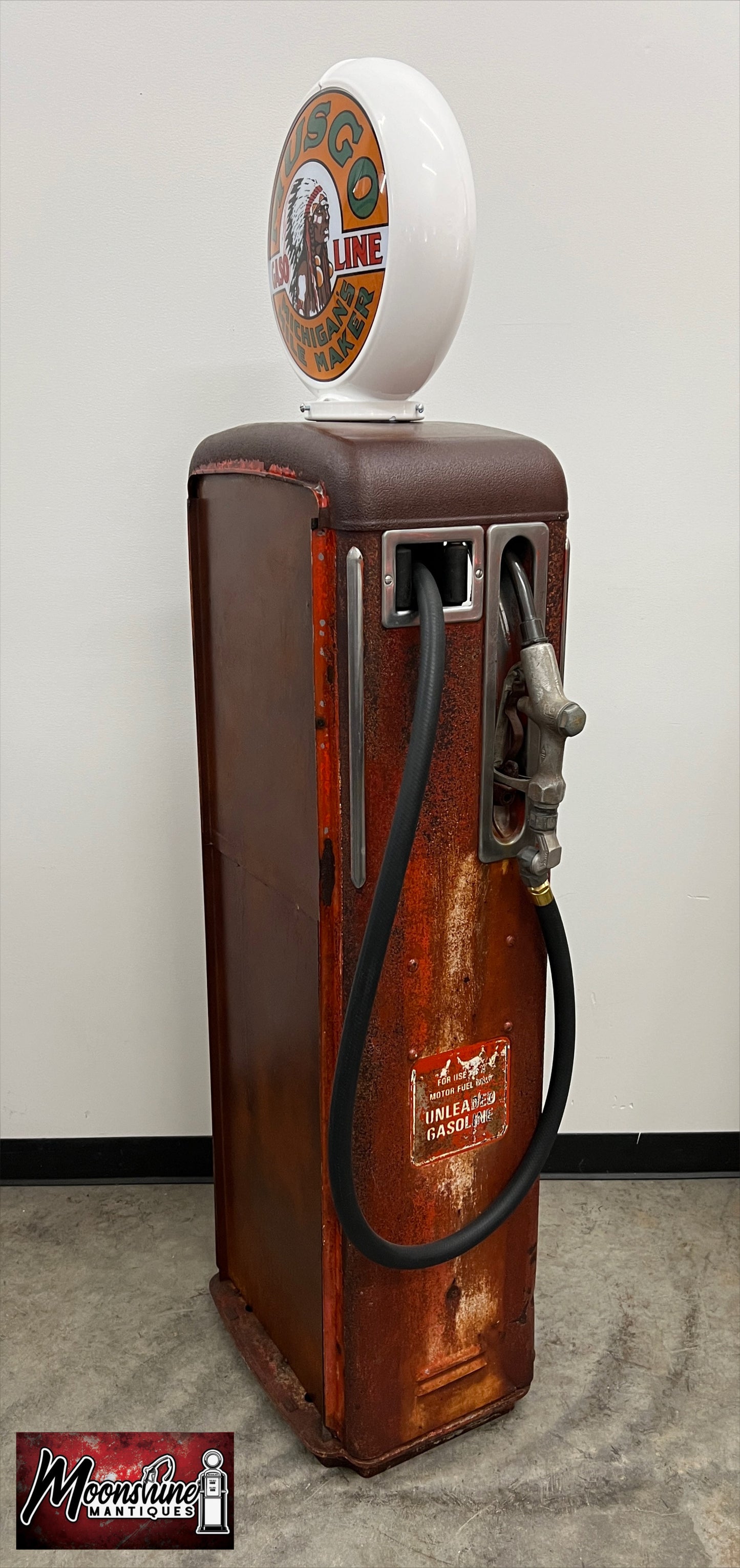 Rustoration 1950’s MUSGO GASOLINE Gilbarco Gas Pump w/ Shelves - Free Shipping!