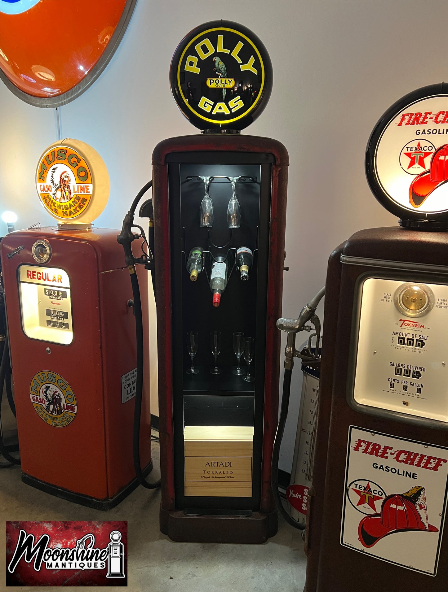 1930’s POLLY GAS Gilbarco Gas Pump Wine Cabinet - Home / Bar Decor - Free Shipping!