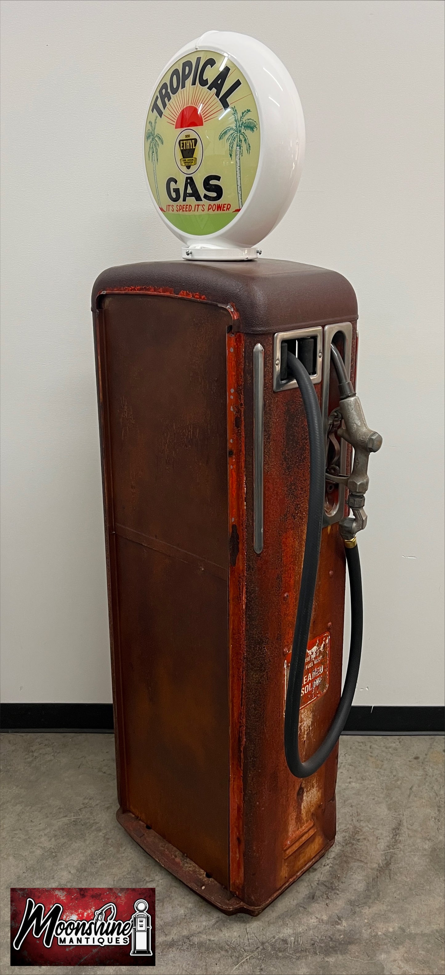 Rustoration 1950's TROPICAL GASOLINE Gilbarco Gas Pump w/ Shelves - Mancave Decor - Free Shipping!