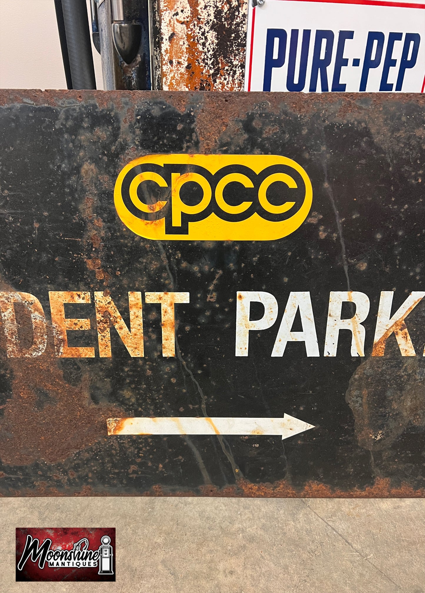 Vtg CPCC Central Piedmont Community College Student Parking Sign - Charlotte, NC - Free Shipping!