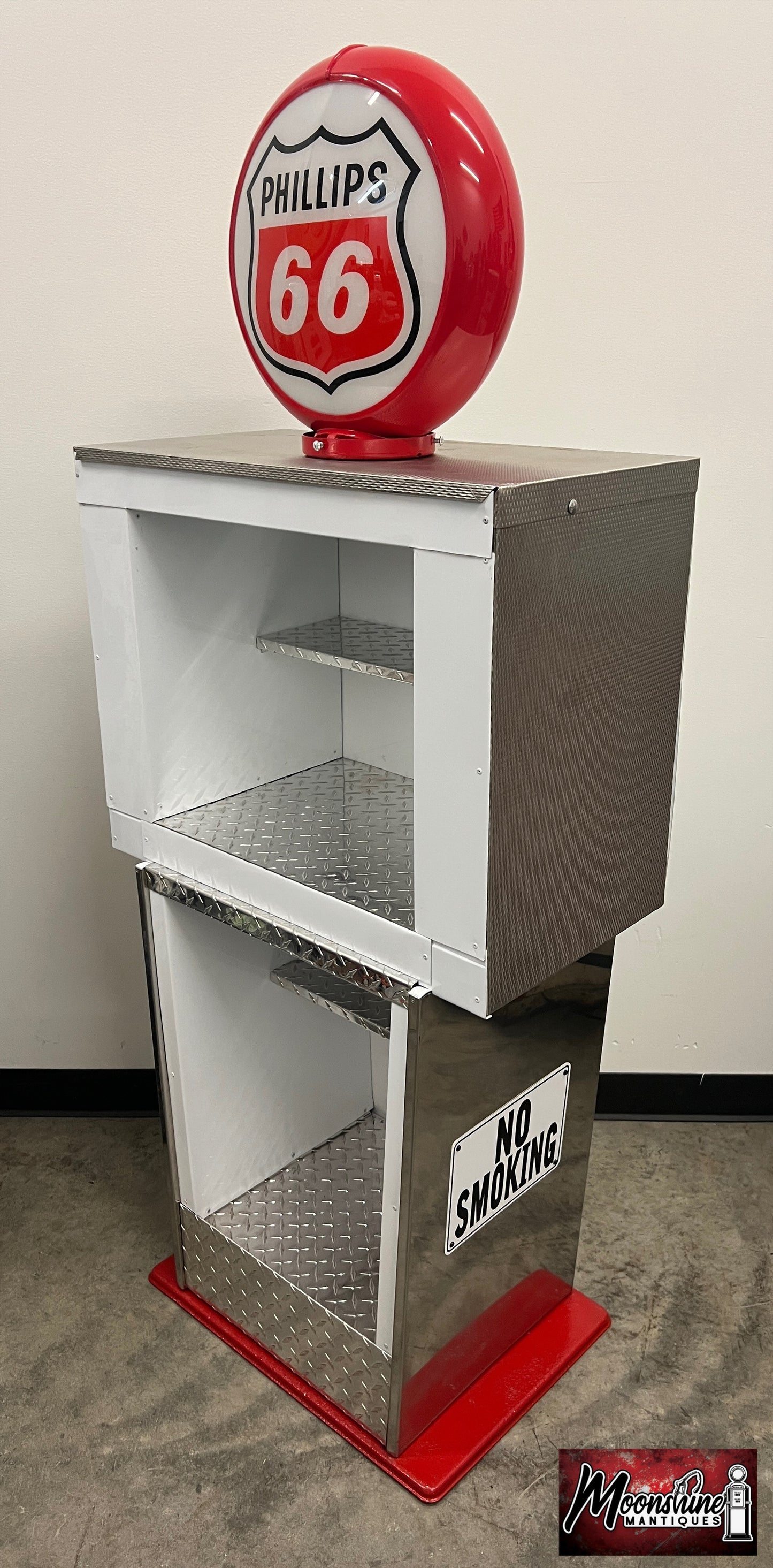 Custom 1960’s PHILLIPS 66 Bennett Gas Pump w/ Display Shelves - Free Shipping!