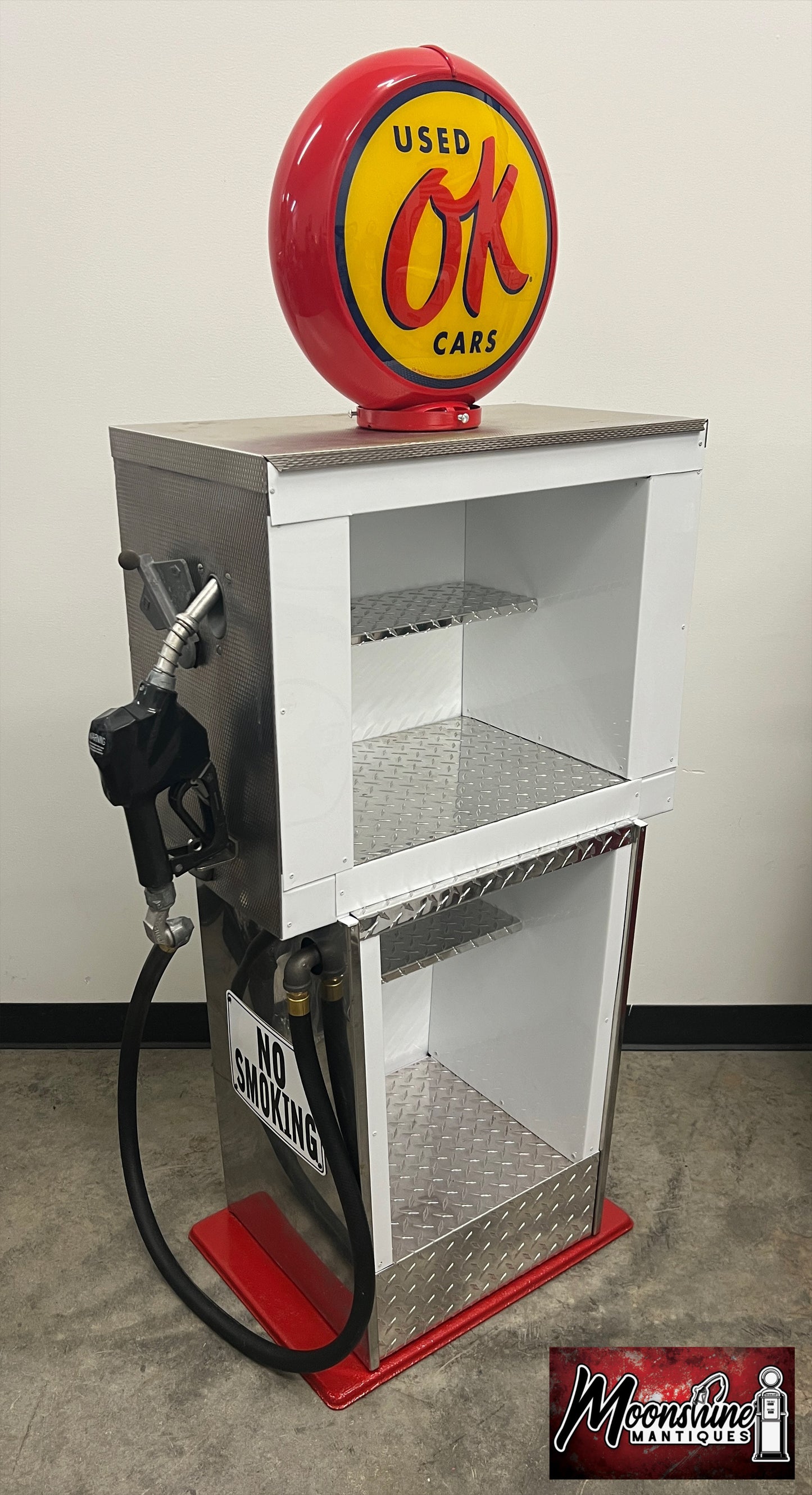 Custom 1960’s Chevrolet OK USED CARS Bennett Gas Pump w/ Display Shelves - Free Shipping!