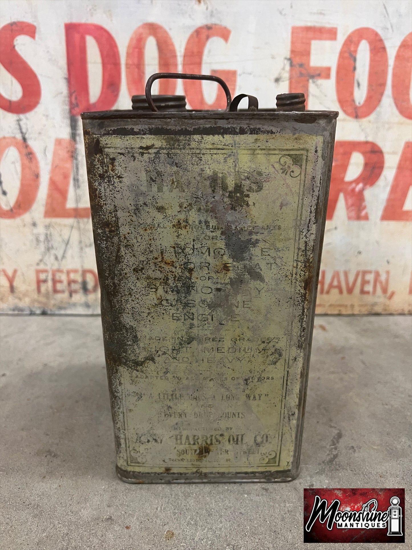 RARE Early 1900's HARRIS Gasoline Engine Cylinder Oil Can - Free Shipping!