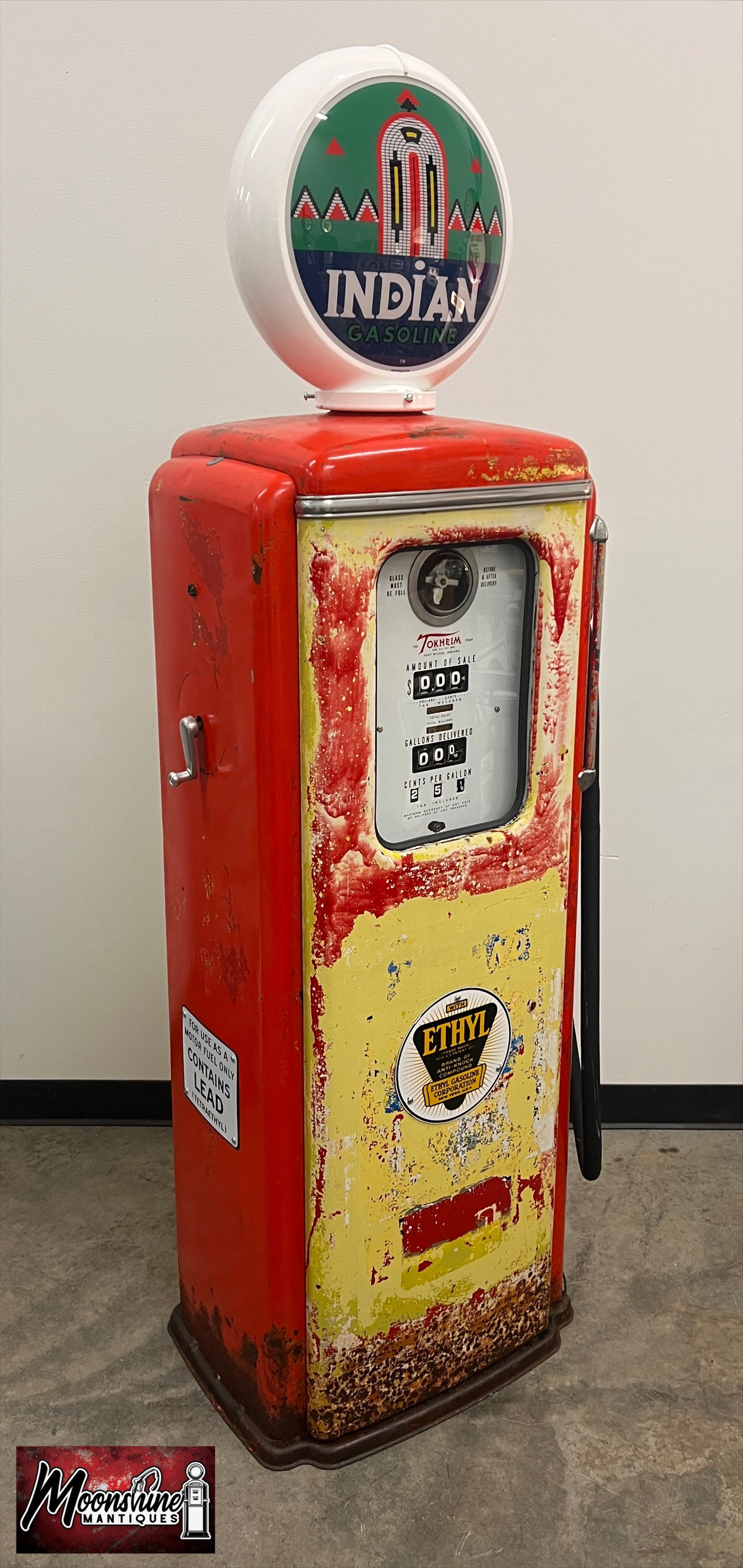 Rustoration 1940’s INDIAN GASOLINE Tokheim 39 Gas Pump - Gas & Oil - Shipping Available!