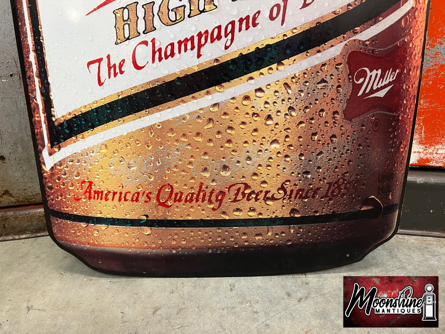 Vtg. MILLER HIGH LIFE Beer Can Bar Sign - Free Shipping!