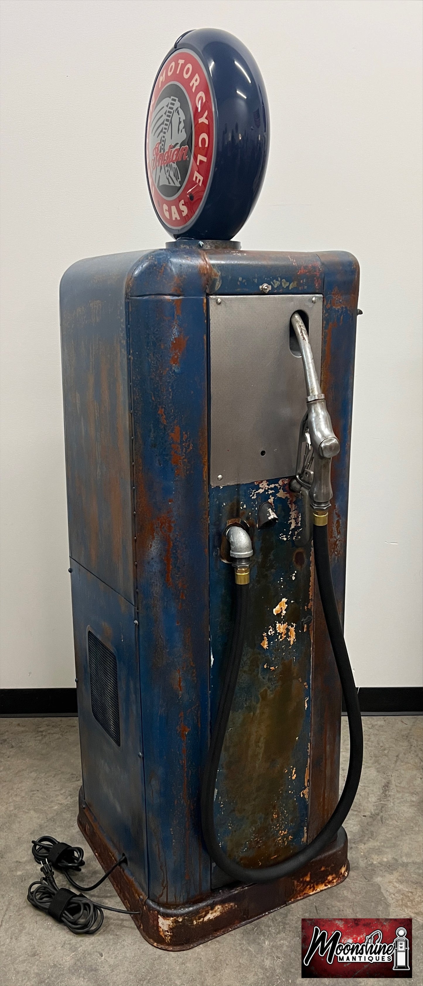 1940’s INDIAN MOTORCYCLE Gas Pump w/ Custom Made Whiskey Bar & Cigar Humidor - Free Shipping!