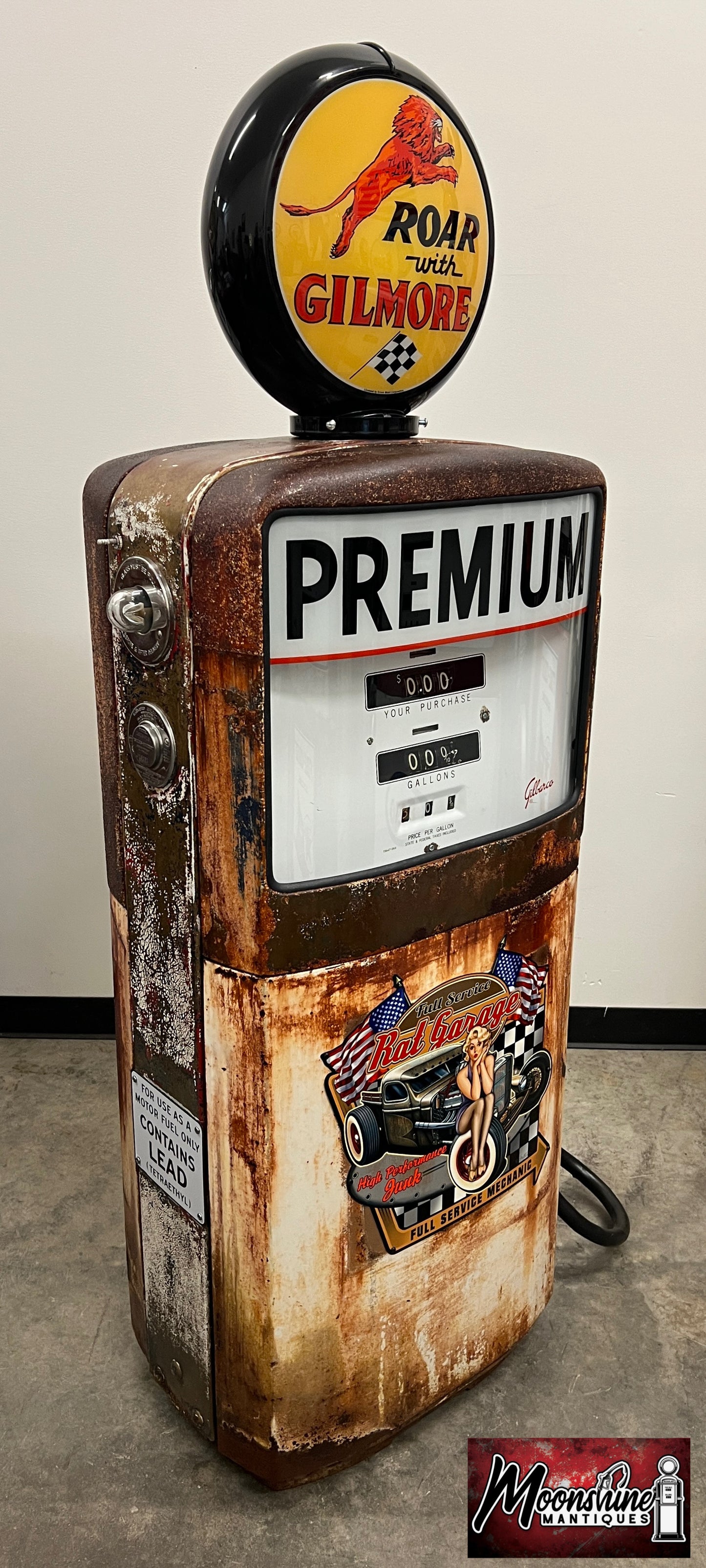 1950’s GILMORE GASOLINE Rat Rod Garage Gilbarco Gas Pump - Rustoration - Shipping Available!