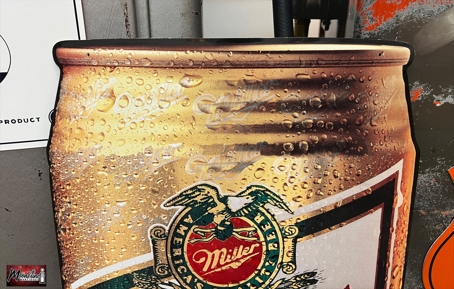 Vtg. MILLER HIGH LIFE Beer Can Bar Sign - Free Shipping!