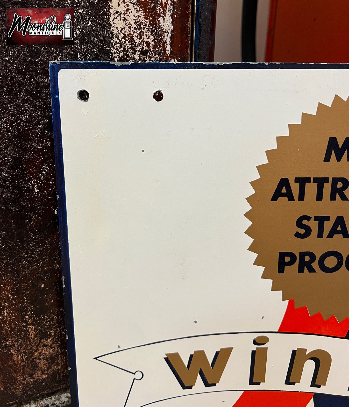 Vtg. SERVICE STATION Award Winner Sign - Gas & Oil - Free Shipping!