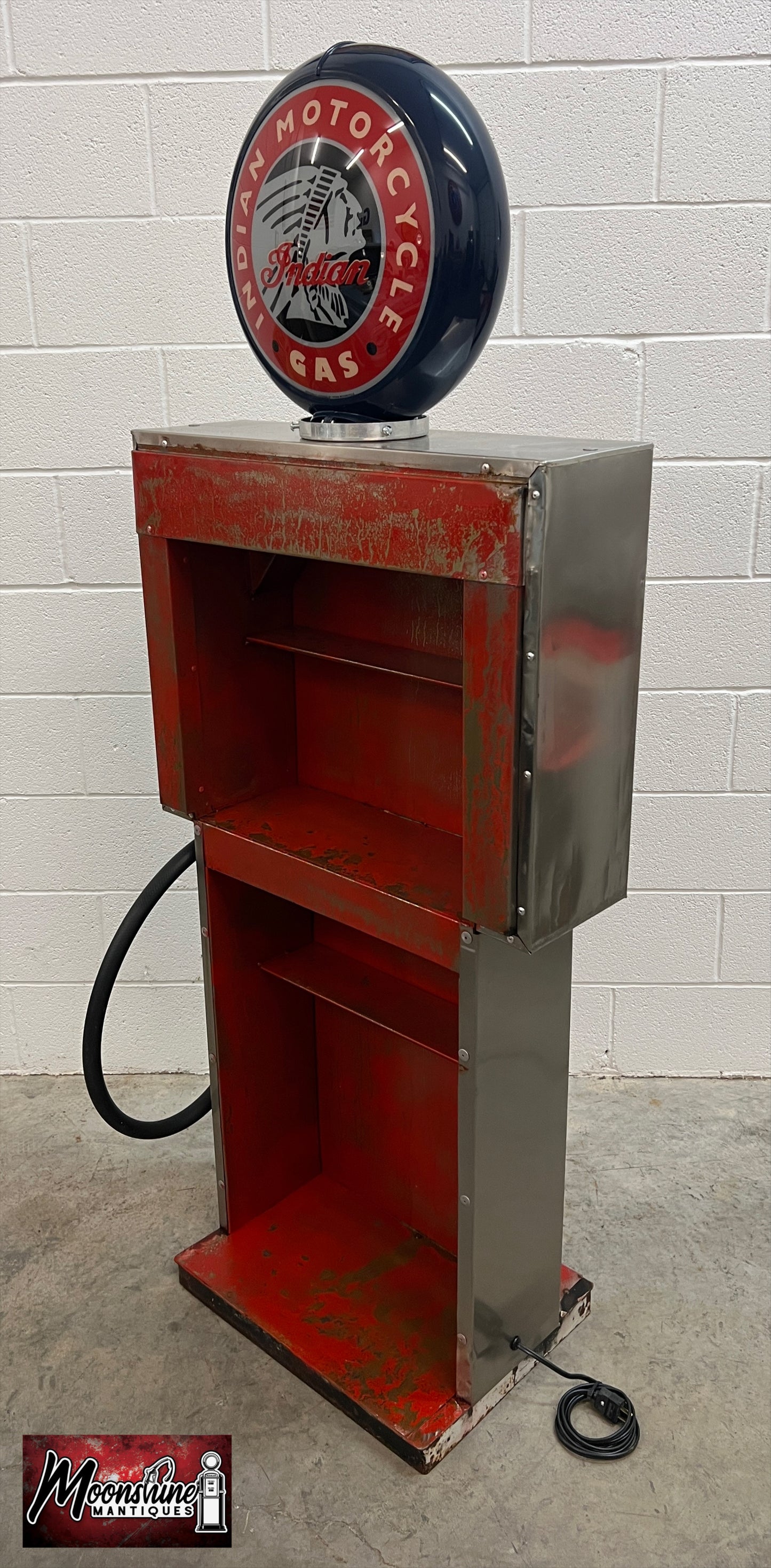 Rustoration 1960’s INDIAN MOTORCYCLES Gilbarco Gas Pump w/ Shelves - Free Shipping!