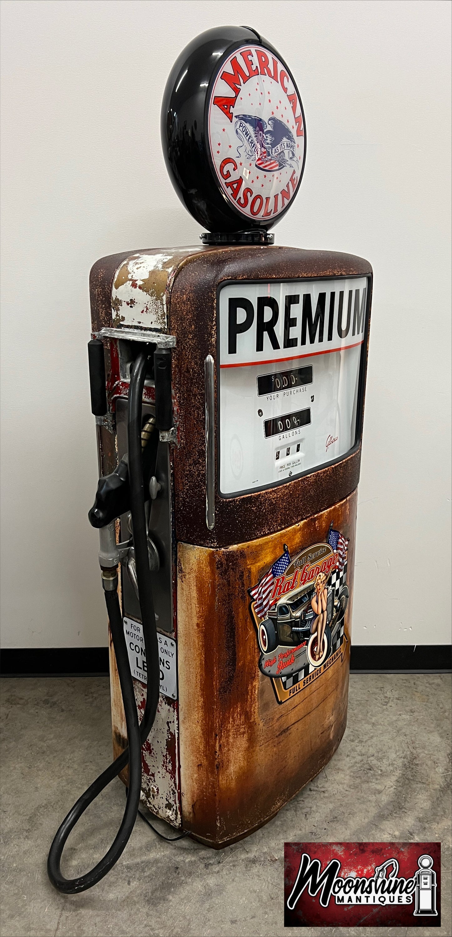 1950’s AMERICAN GASOLINE Rat Rod Garage Gilbarco Gas Pump - Rustoration - Shipping Available!