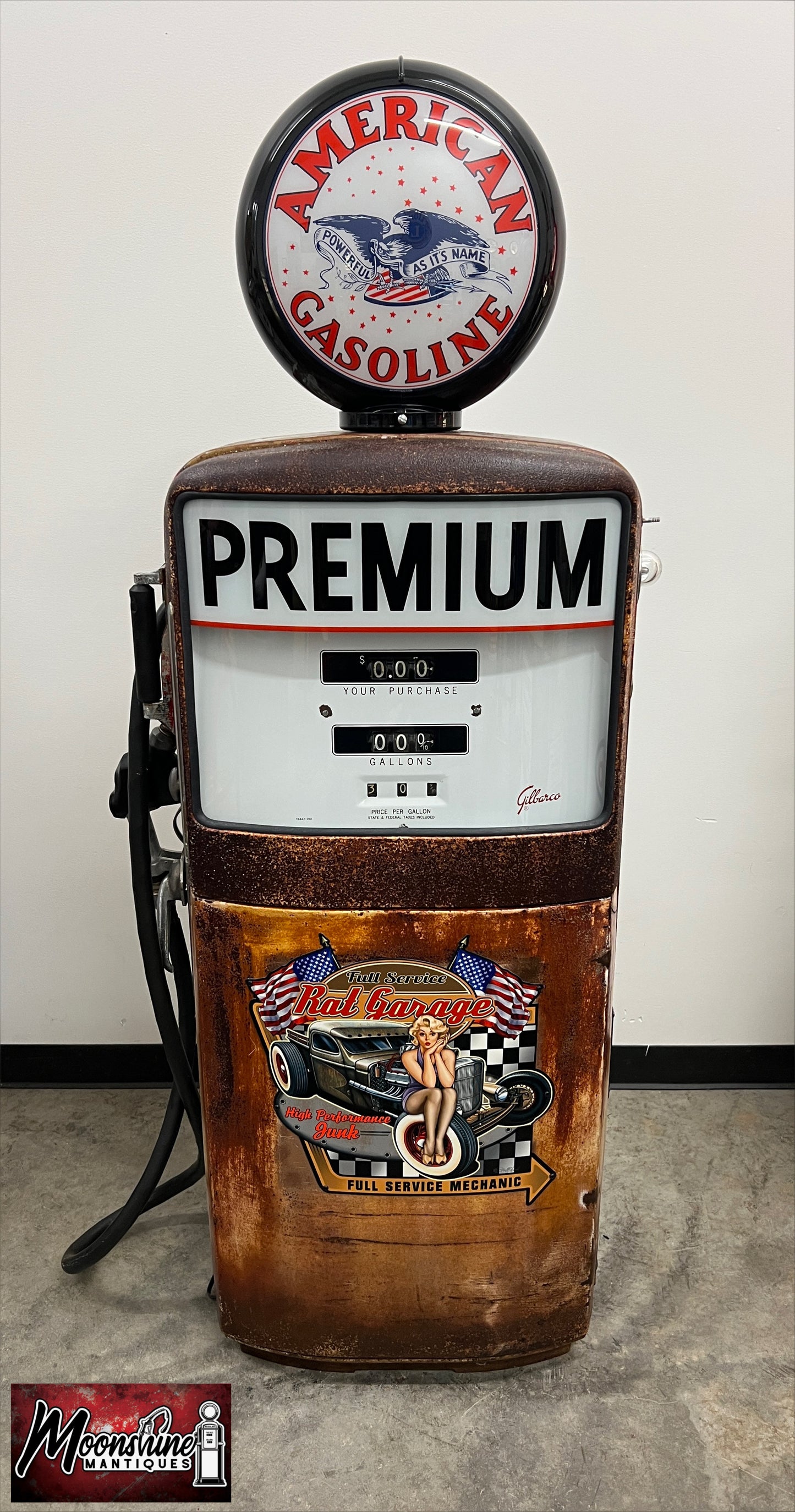 1950’s AMERICAN GASOLINE Rat Rod Garage Gilbarco Gas Pump - Rustoration - Shipping Available!