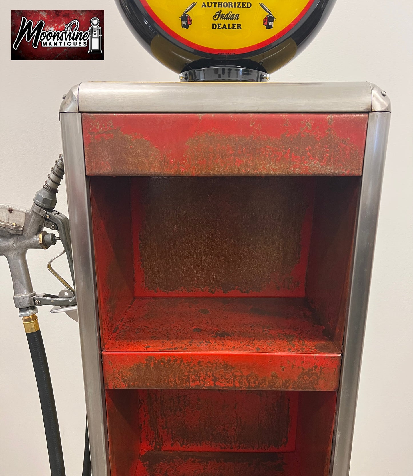 Rustoration 1940’s INDIAN MOTORCYCLES Bowser Gas Pump w/ Shelves - Free Shipping!