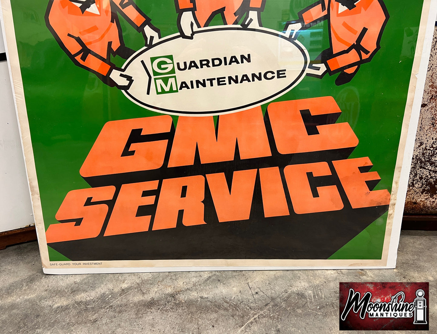1950's GMC SERVICE / GM Guardian Maintenance Dealership Poster / Sign #2 - Free Shipping!