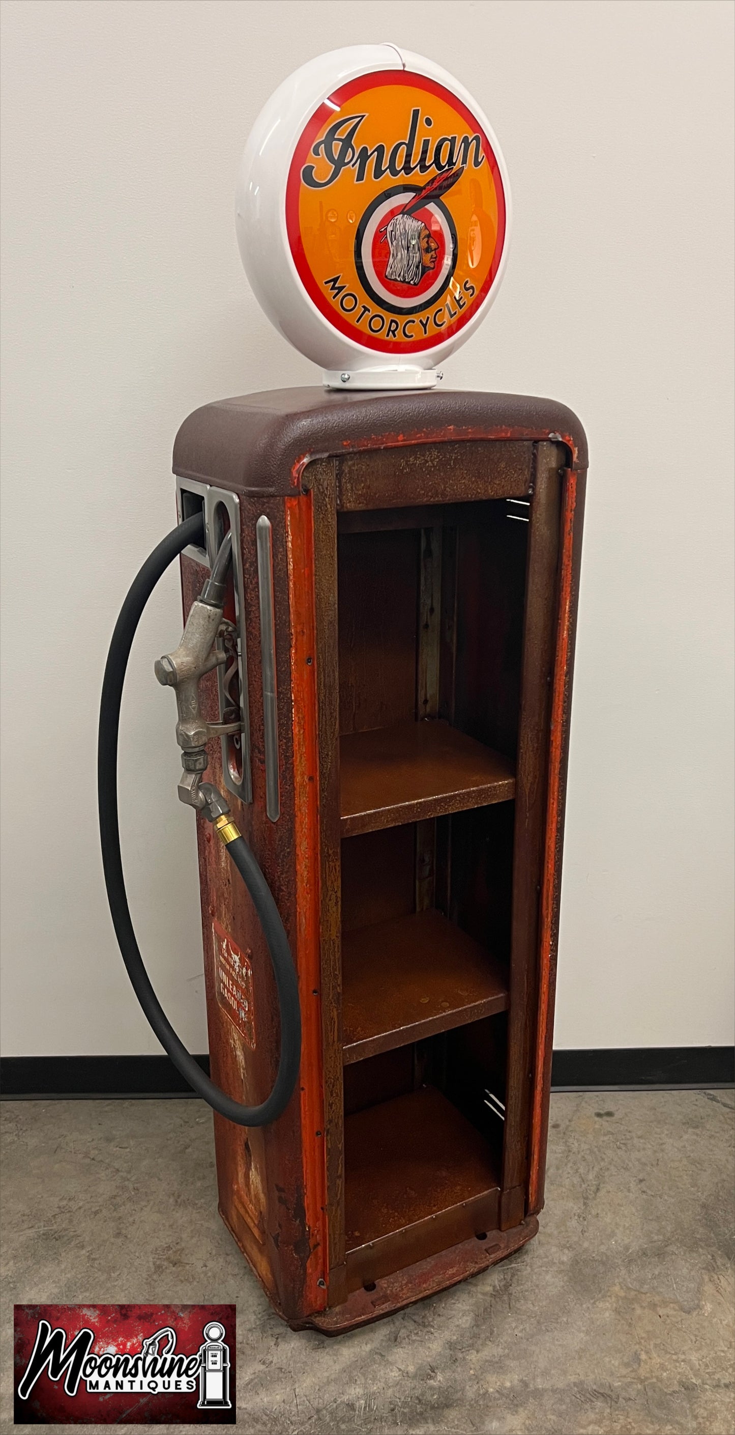 1950’s INDIAN MOTORCYCLES Gilbarco Gas Pump w/ Custom Shelves - Rustoration - Free Shipping!
