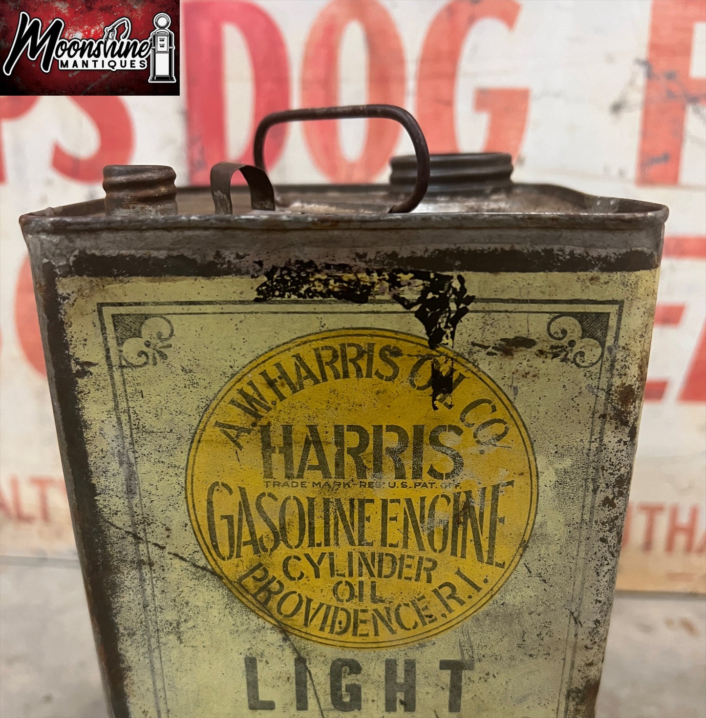 RARE Early 1900's HARRIS Gasoline Engine Cylinder Oil Can - Free Shipping!