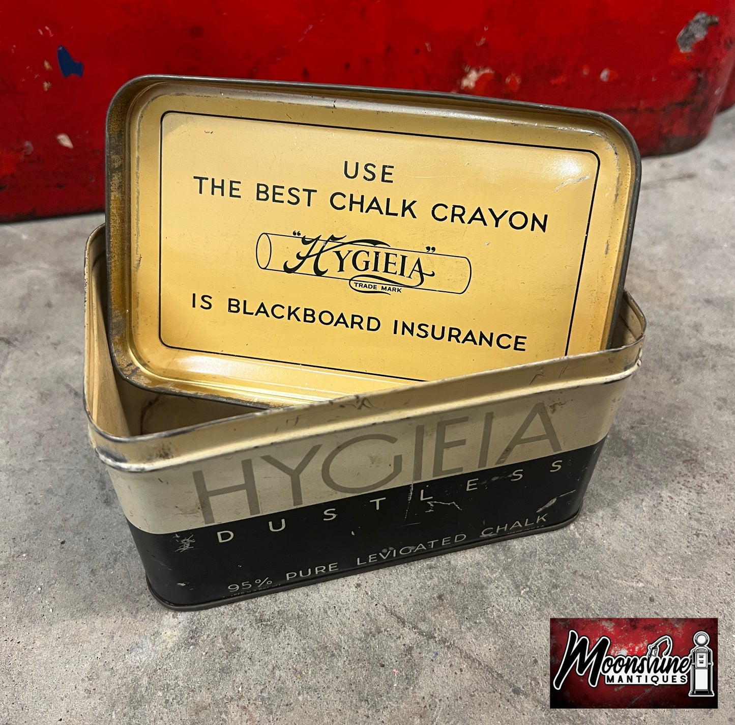 Vtg. HYGIEIA Dustless Chalk Tin - The American Crayon Company - Free Shipping!