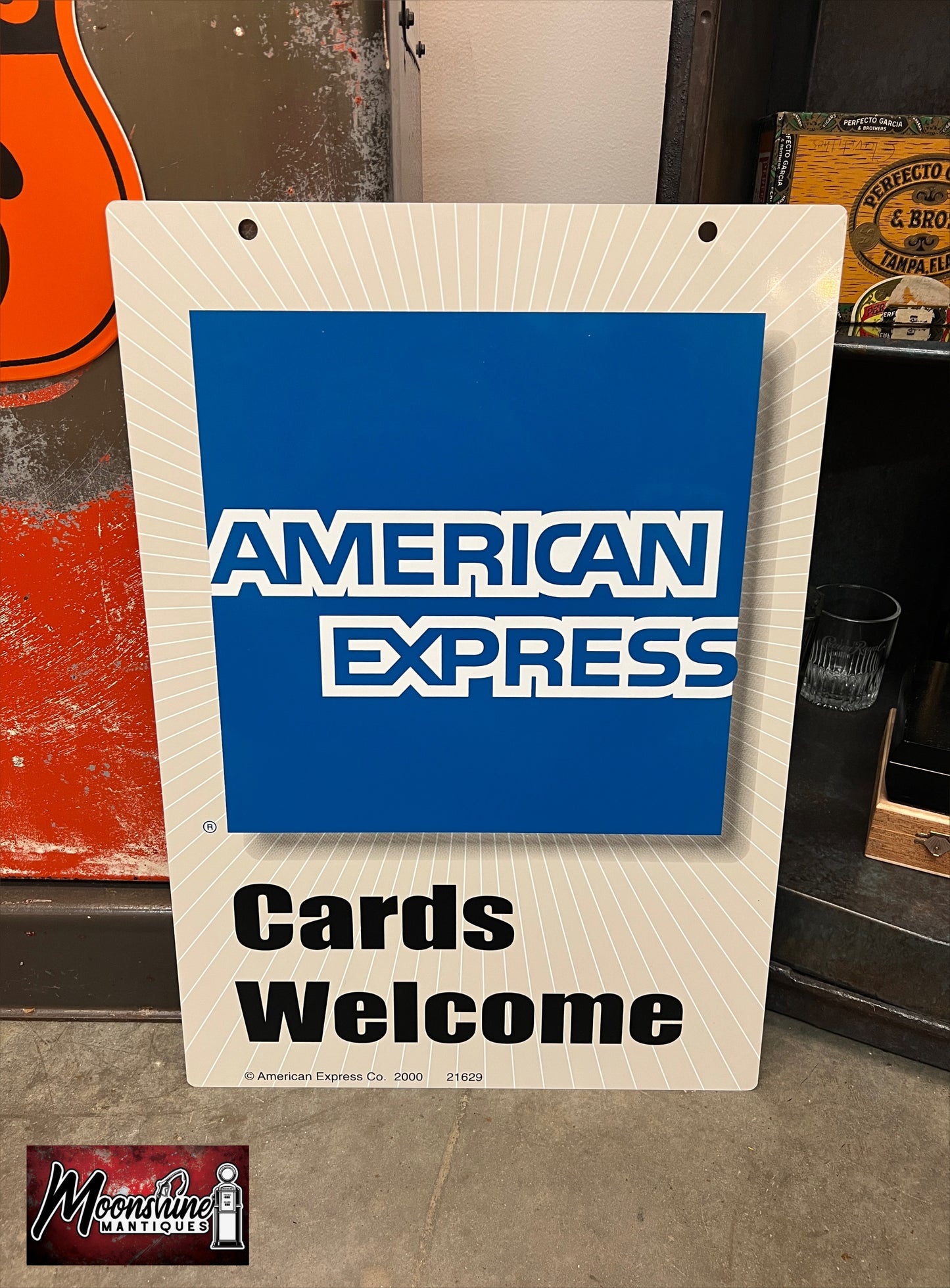 NOS - Vtg. AMERICAN EXPRESS Sign w/ Hanging Bracket - Free Shipping!