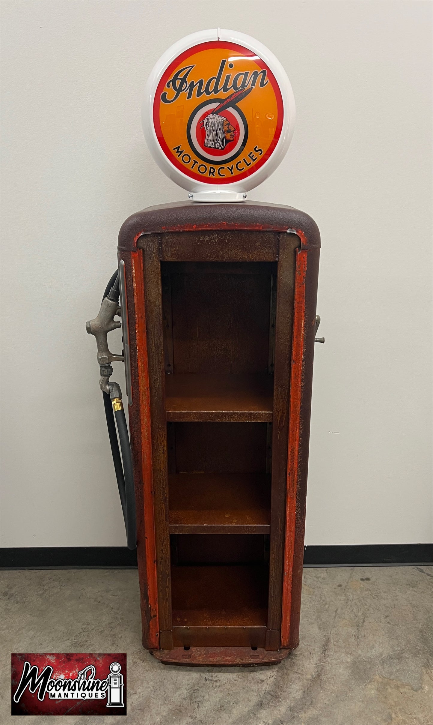 1950’s INDIAN MOTORCYCLES Gilbarco Gas Pump w/ Custom Shelves - Rustoration - Free Shipping!