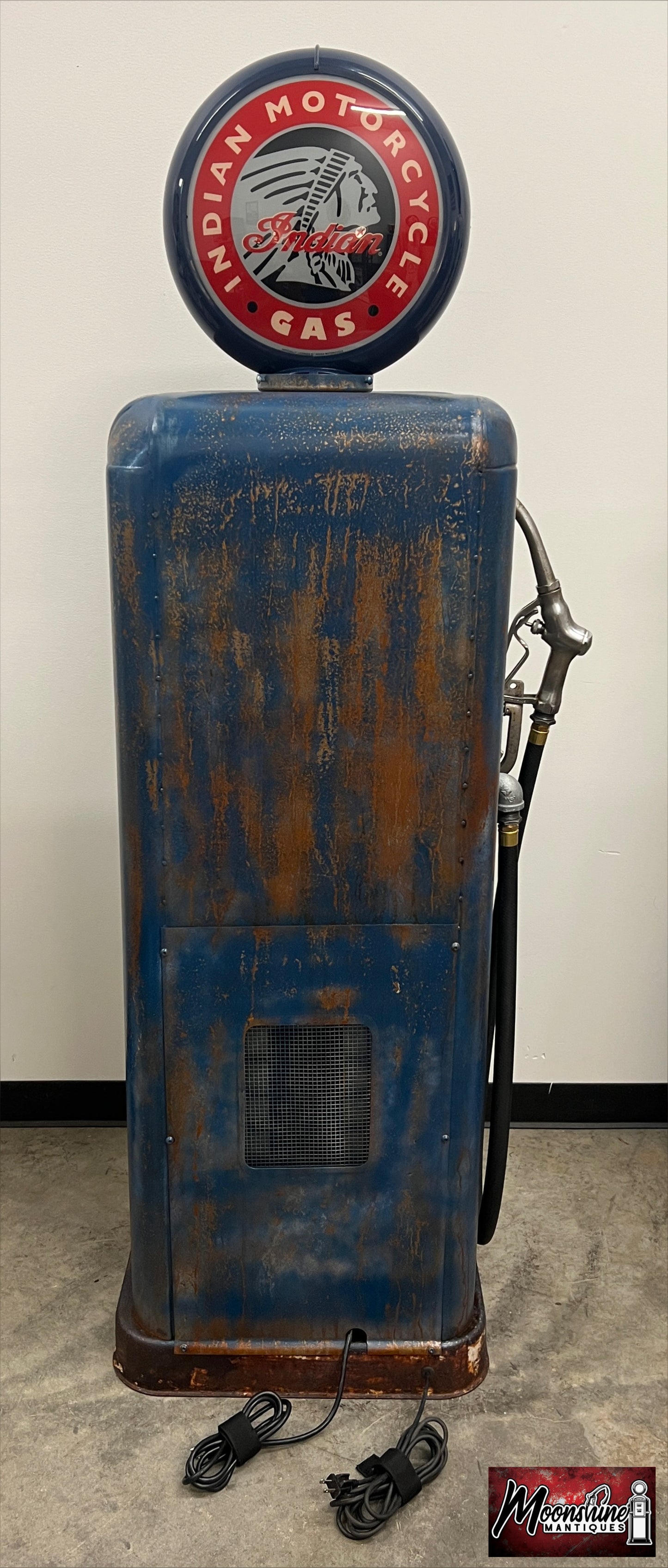 1940’s INDIAN MOTORCYCLE Gas Pump w/ Custom Made Whiskey Bar & Cigar Humidor - Free Shipping!