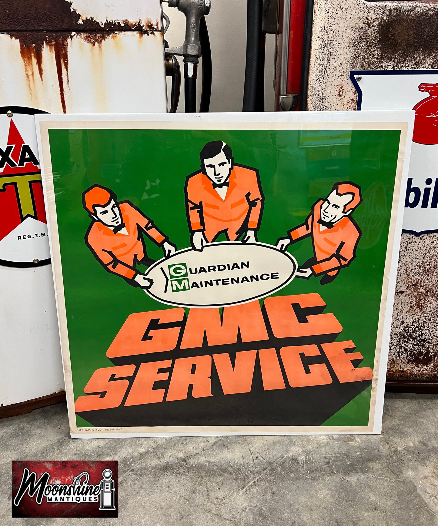 1950's GMC SERVICE / GM Guardian Maintenance Dealership Poster / Sign #2 - Free Shipping!