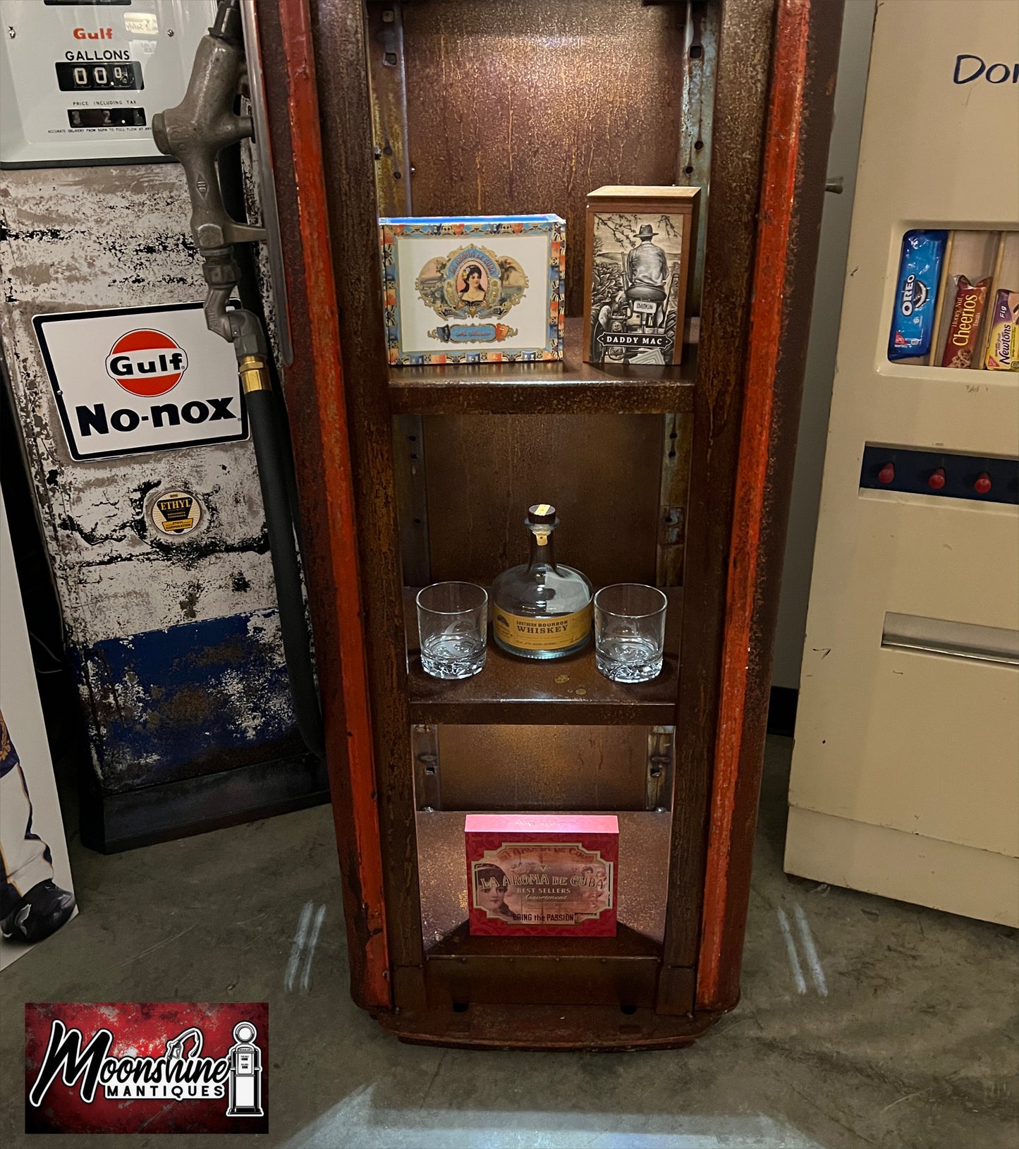 Rustoration 1950’s MUSGO GASOLINE Gilbarco Gas Pump w/ Shelves - Free Shipping!