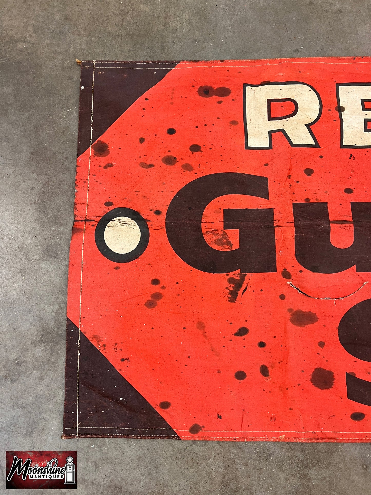 Vtg. 1950's GULF TIRE Banner / Sign - Free Shipping!