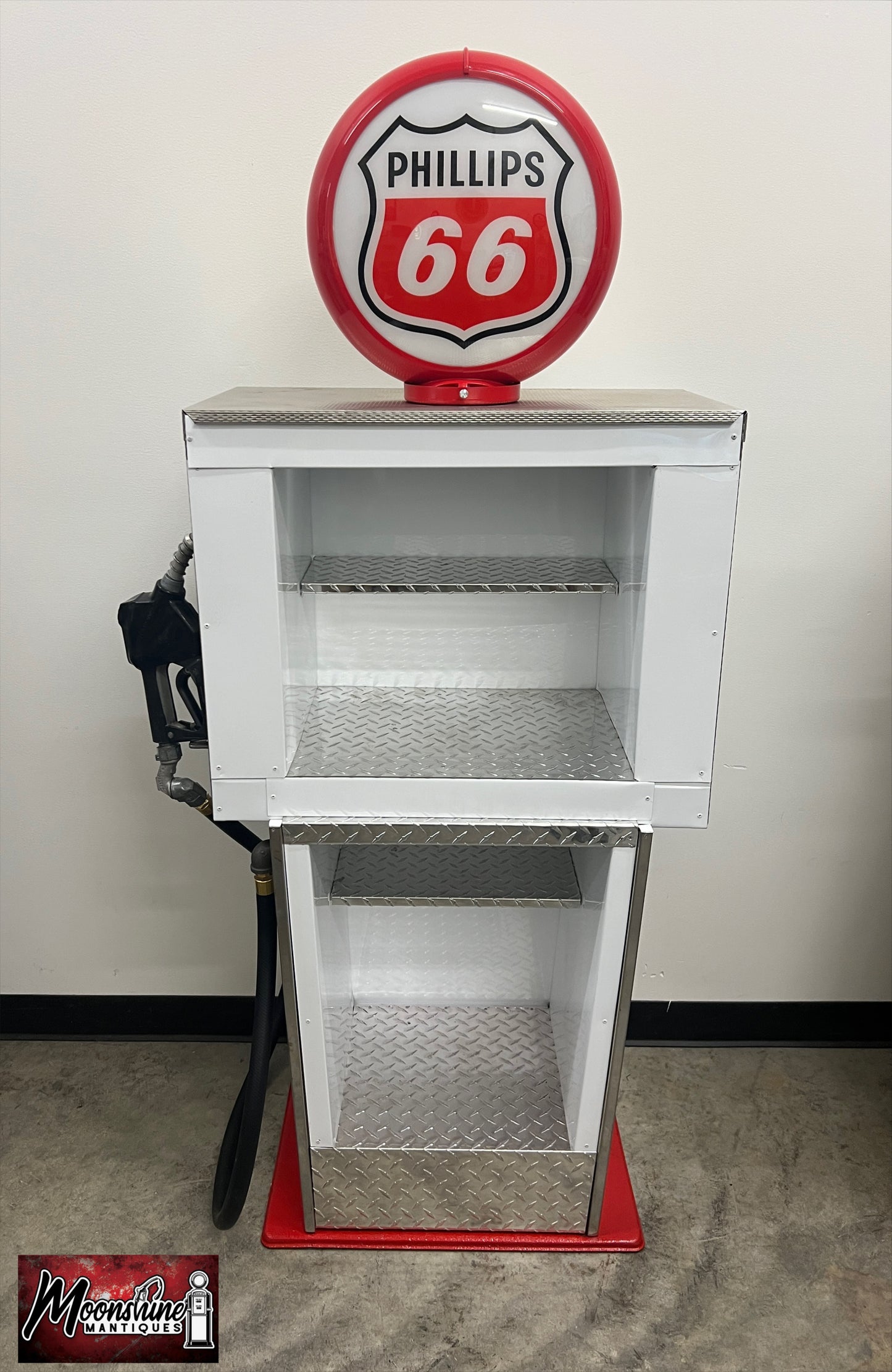 Custom 1960’s PHILLIPS 66 Bennett Gas Pump w/ Display Shelves - Free Shipping!