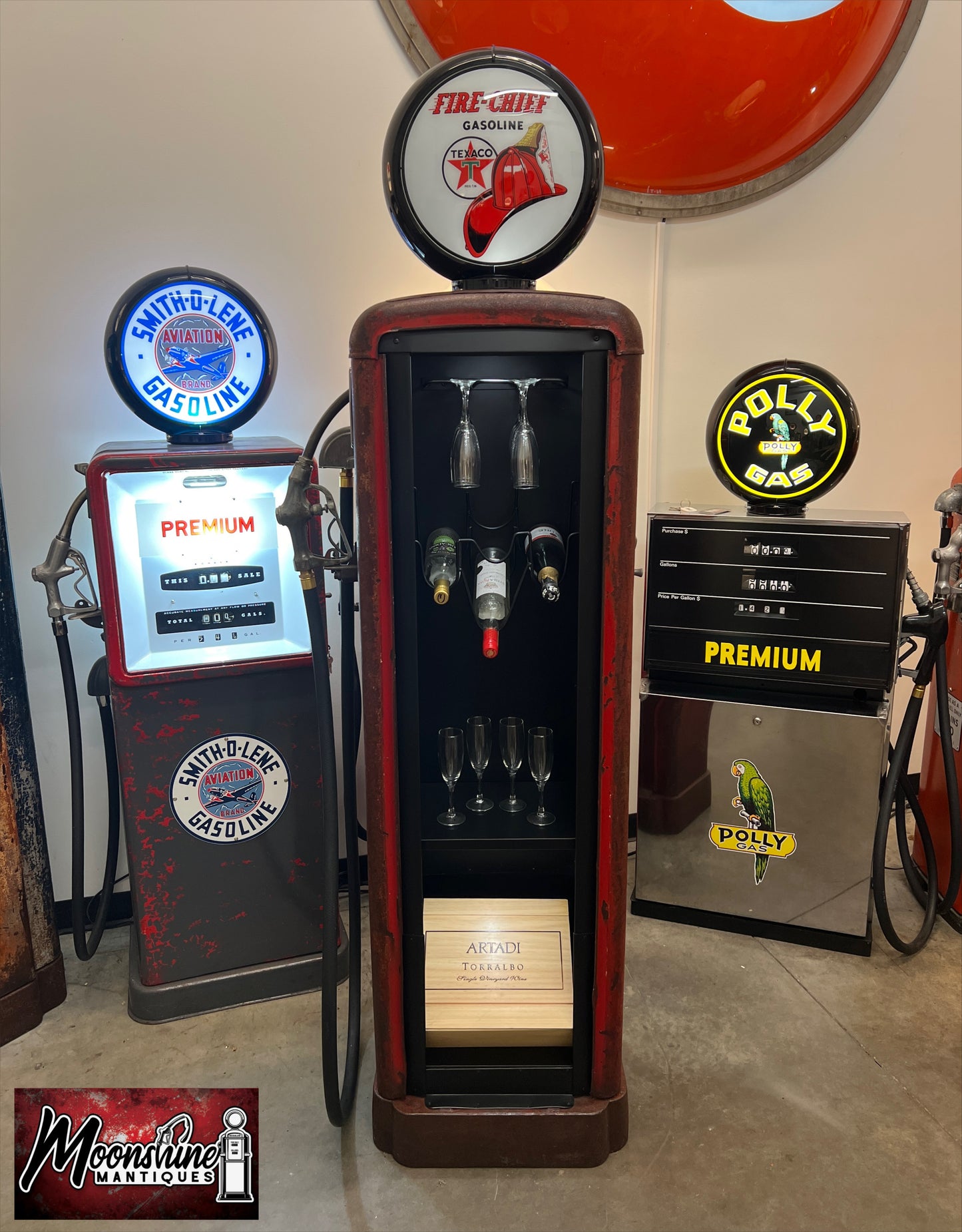 1930’s TEXACO FIRE CHIEF Gilbarco Gas Pump Wine Cabinet - Home / Bar Decor - Free Shipping!